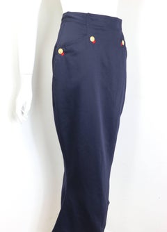 Gianni Versace Dark Navy Wool Mermaid Skirt