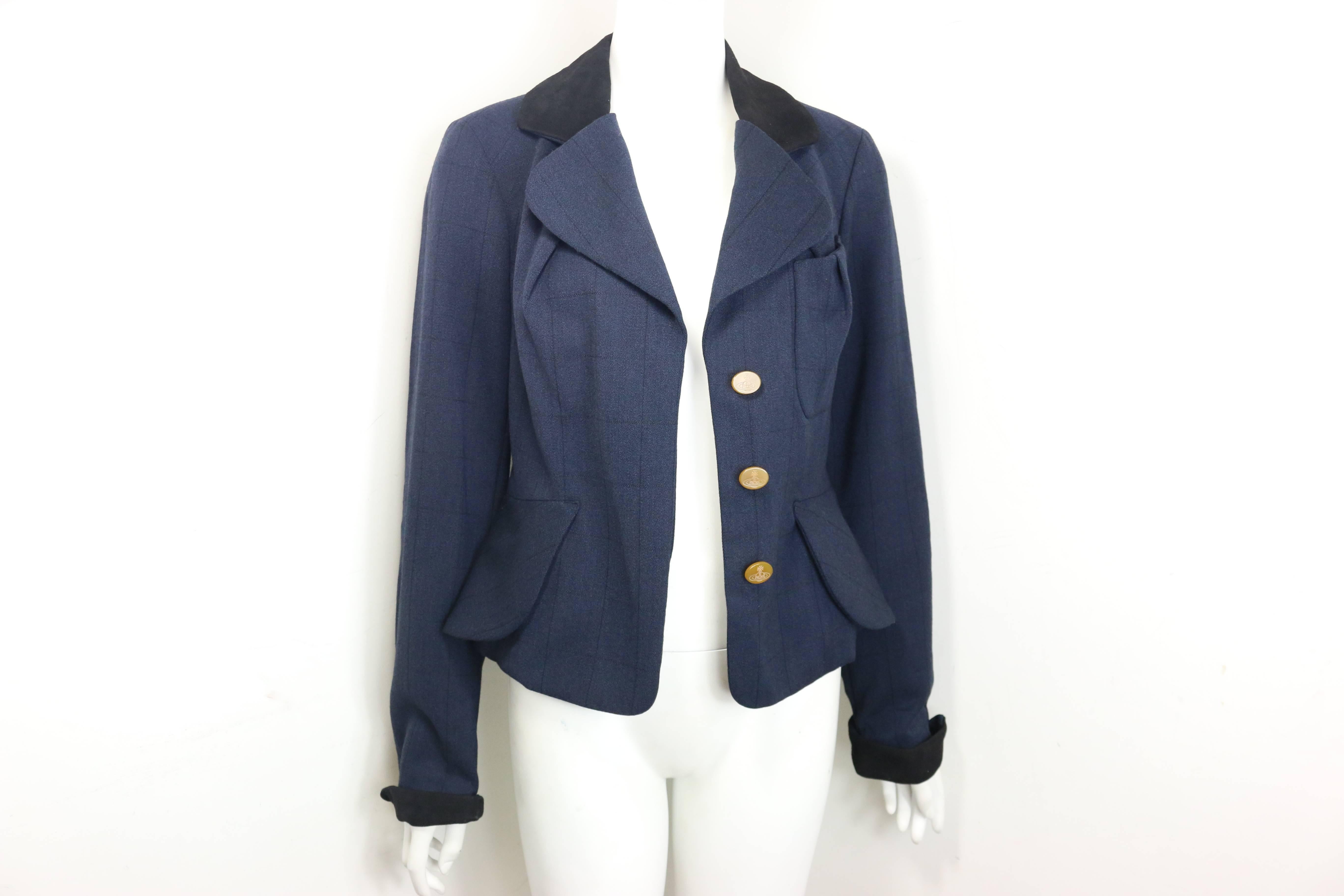 Women's Vivienne Westwood Blue Wool Stripe Jacket