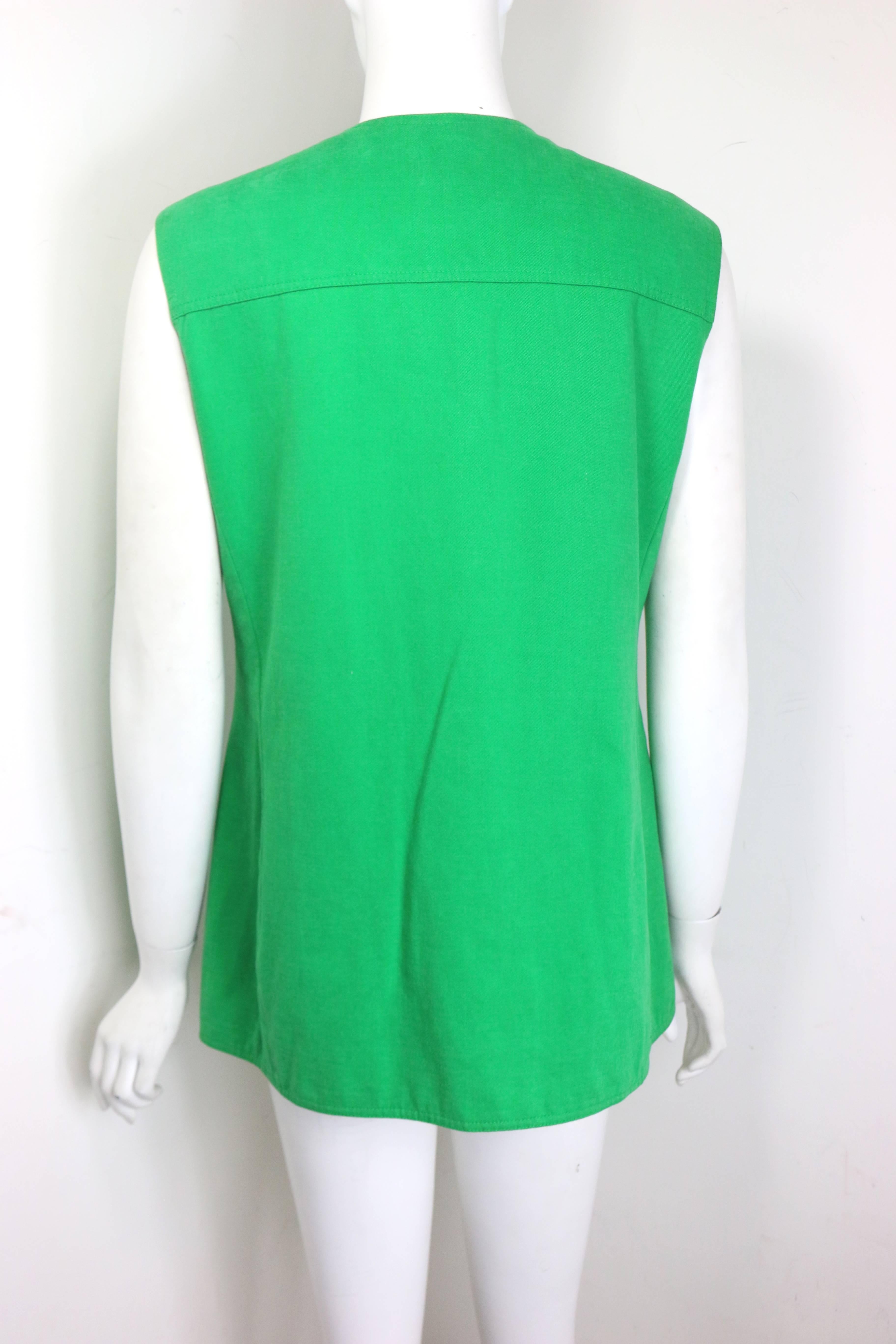 green cotton vest