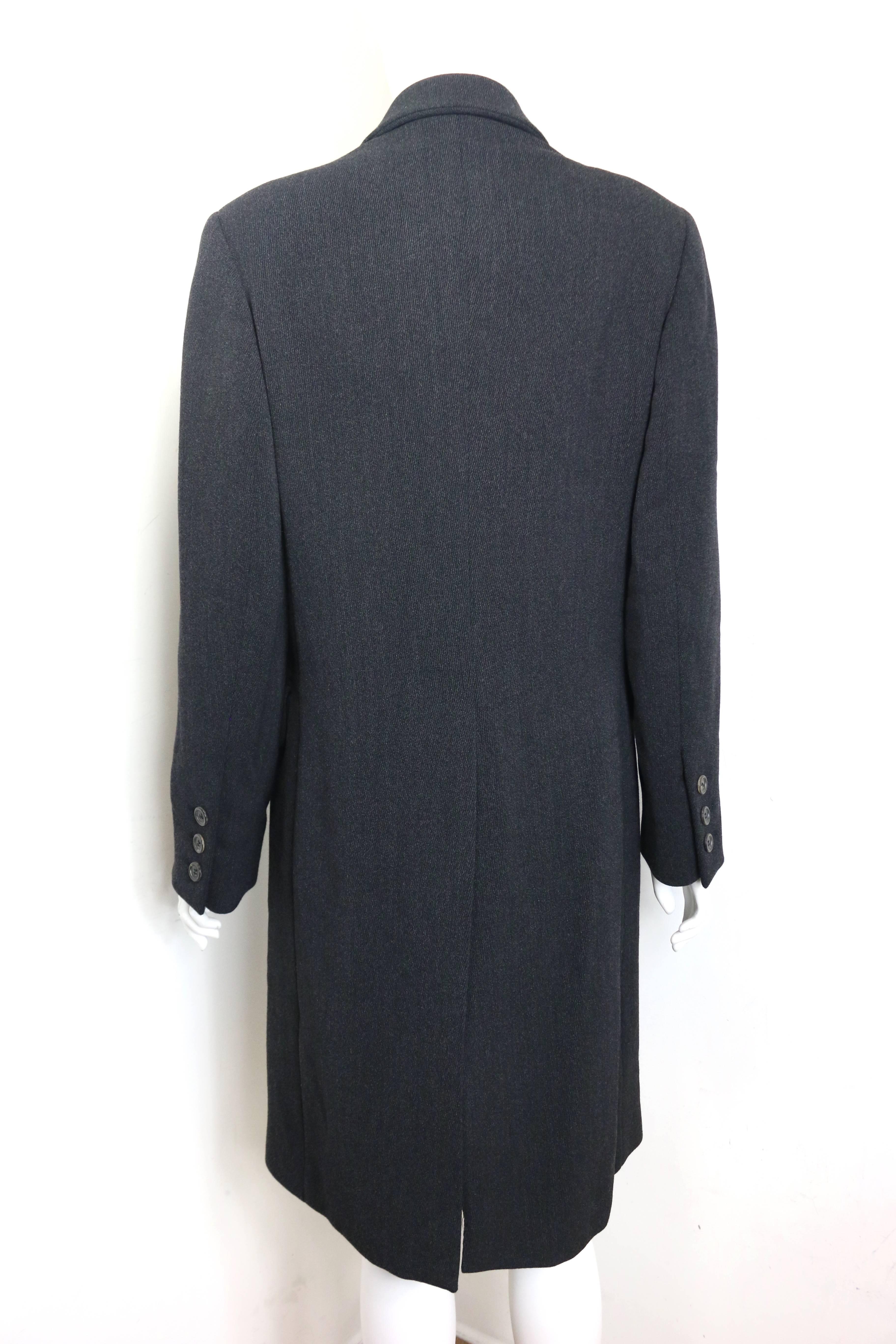 grey wool long coat