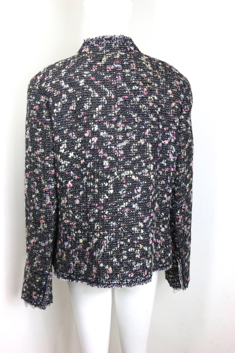 Women's Chanel Black with Multi Colours Tweed Jacket and Sleeveless Top For Sale
