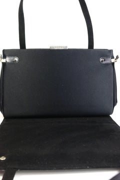 Gucci by Tom Ford Black Leather and Silk Handbag