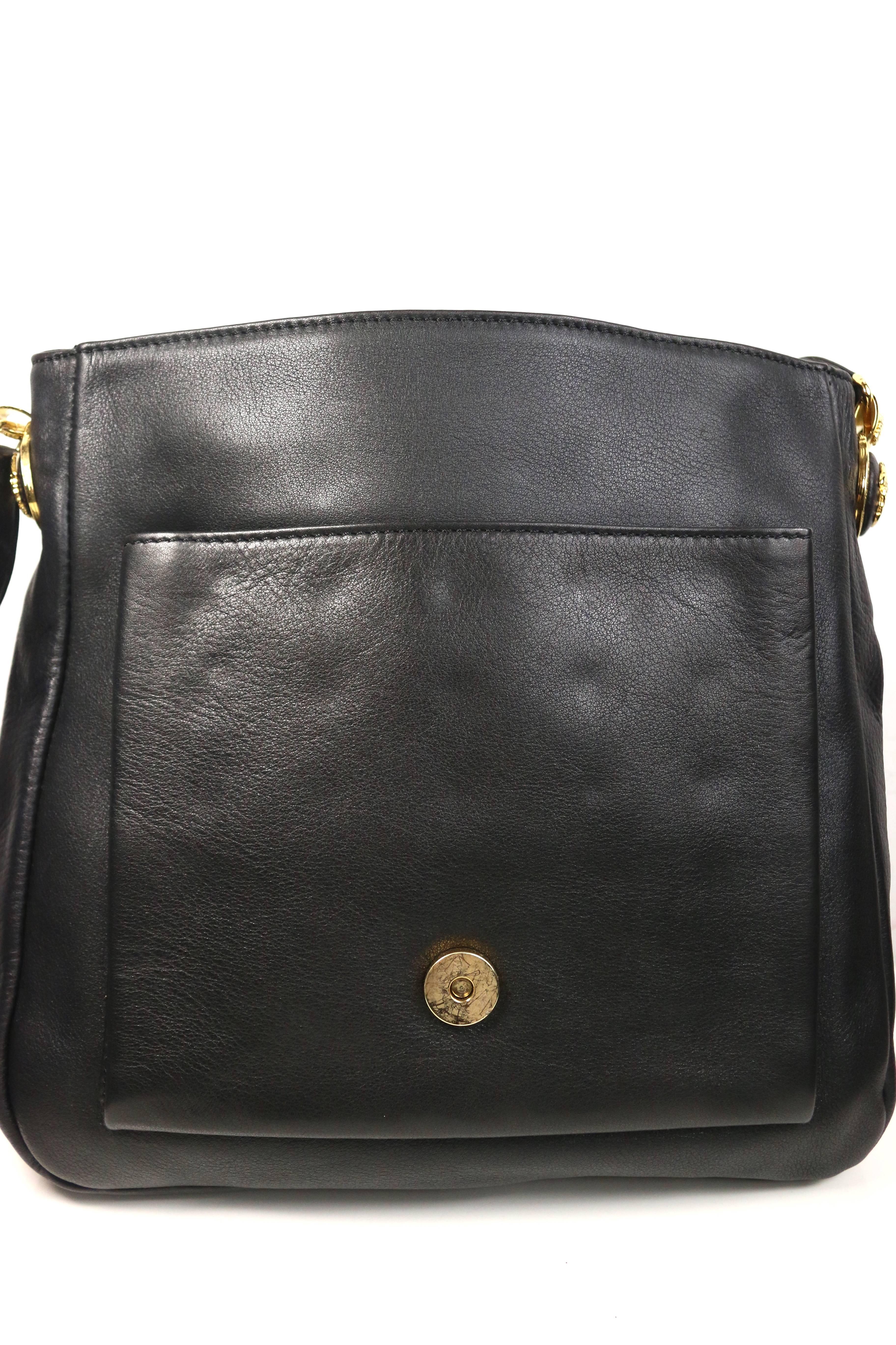 Women's Gianni Versace Couture Black Lambskin with Gold Toned 