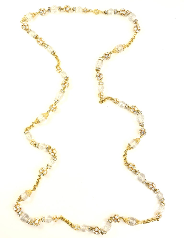 Escada Gold Toned Metal with Crystal Rhinestones and Glass Chain ...