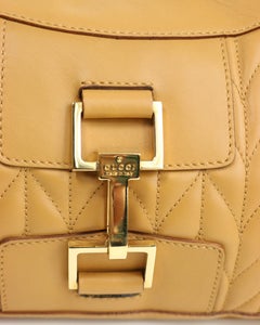 Gucci Camel Lambskin Leather Hobo Handbag