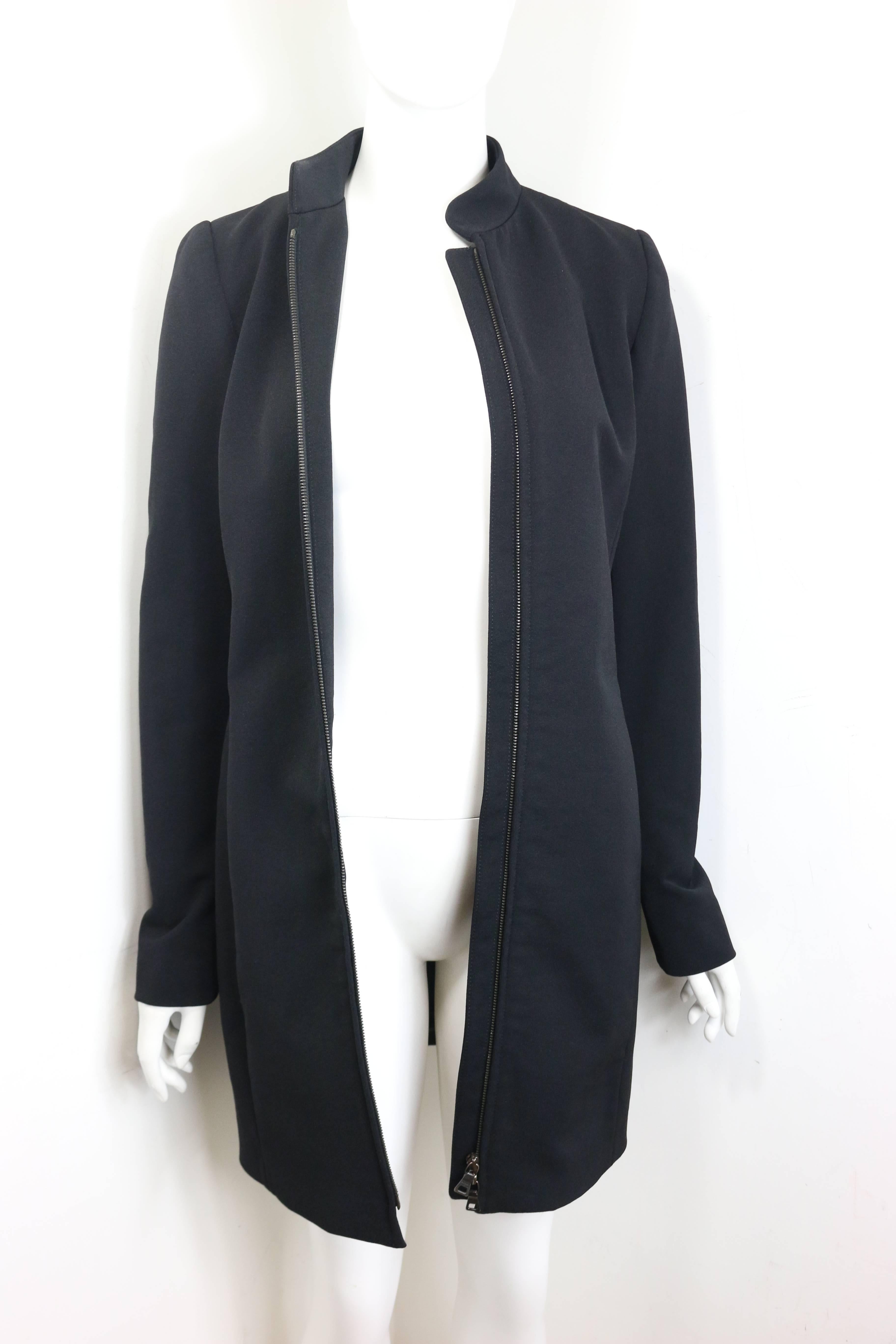 Prada Black Nylon with Detachable Black Faux Fur Jacket  For Sale 1