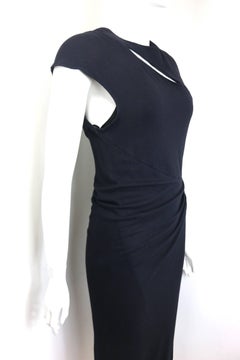 Donna Karen Black Jersey Cut Off  Sleeveless Dress
