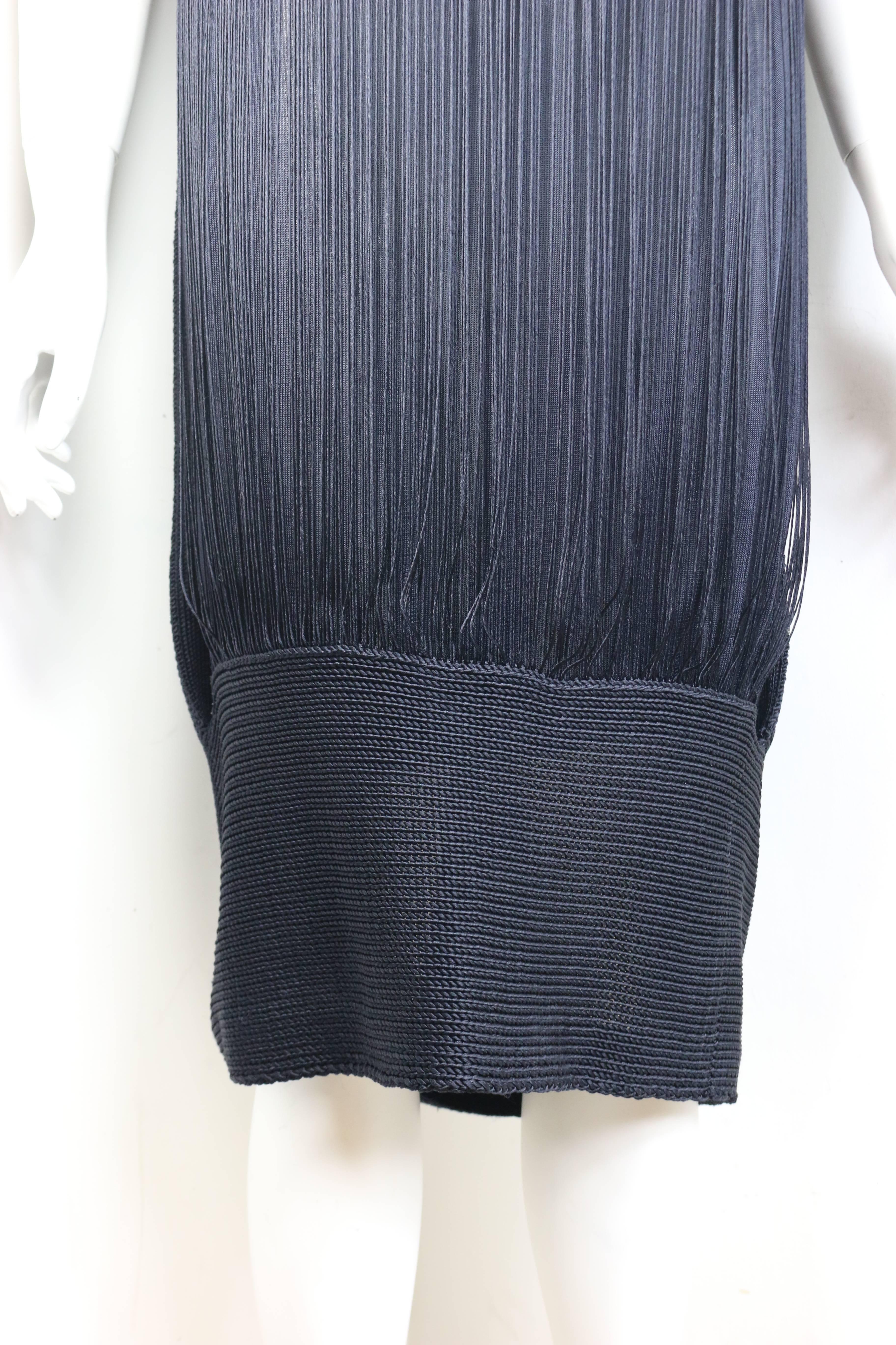 Black Jil Sander Navy Knitted with Fringe Dress