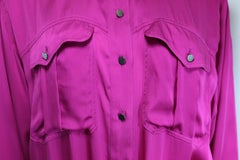 Lanvin Pink Silk Button Front Jumpsuit.