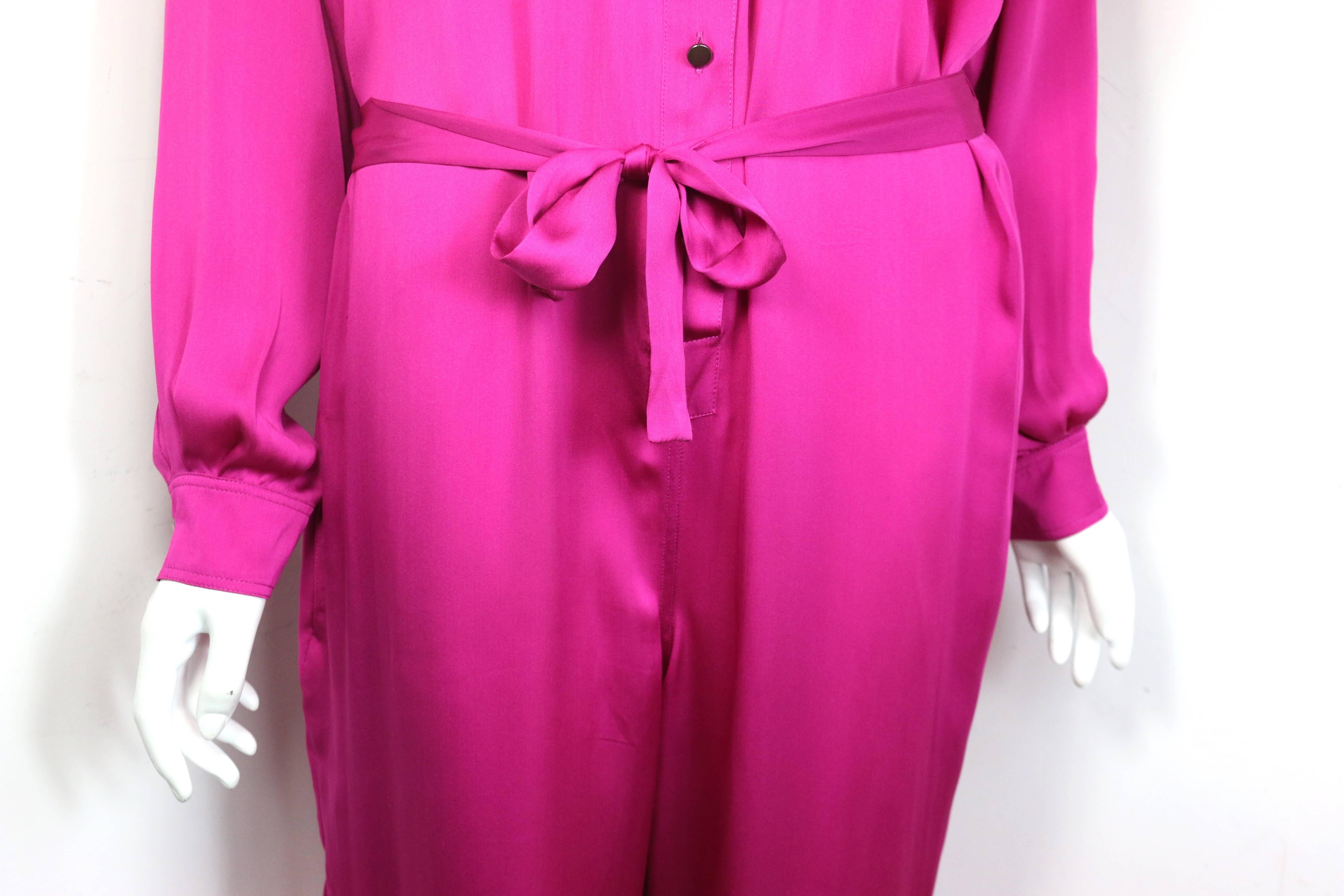 pink silk jumpsuit