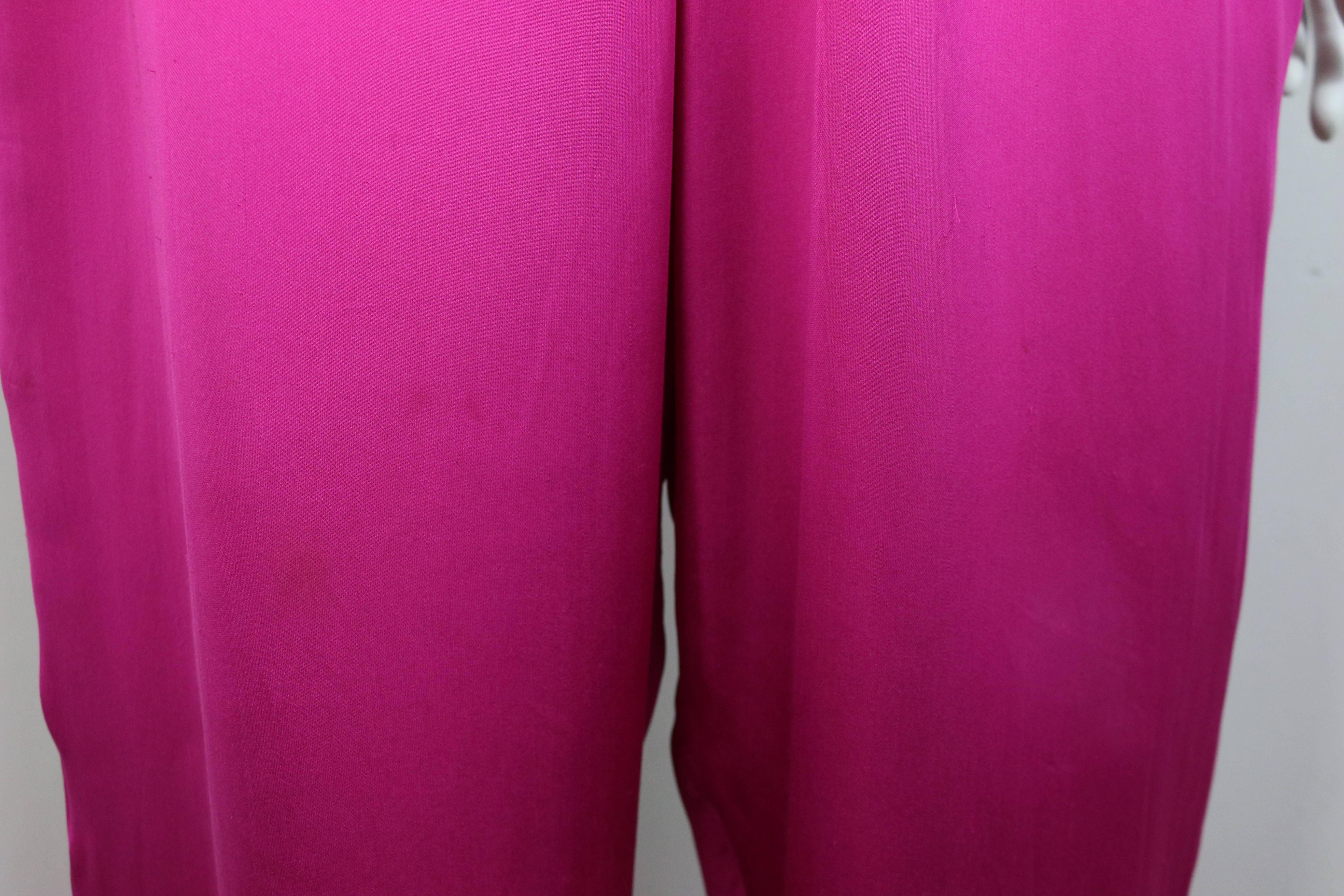 Women's Lanvin Pink Silk Button Front Jumpsuit. 