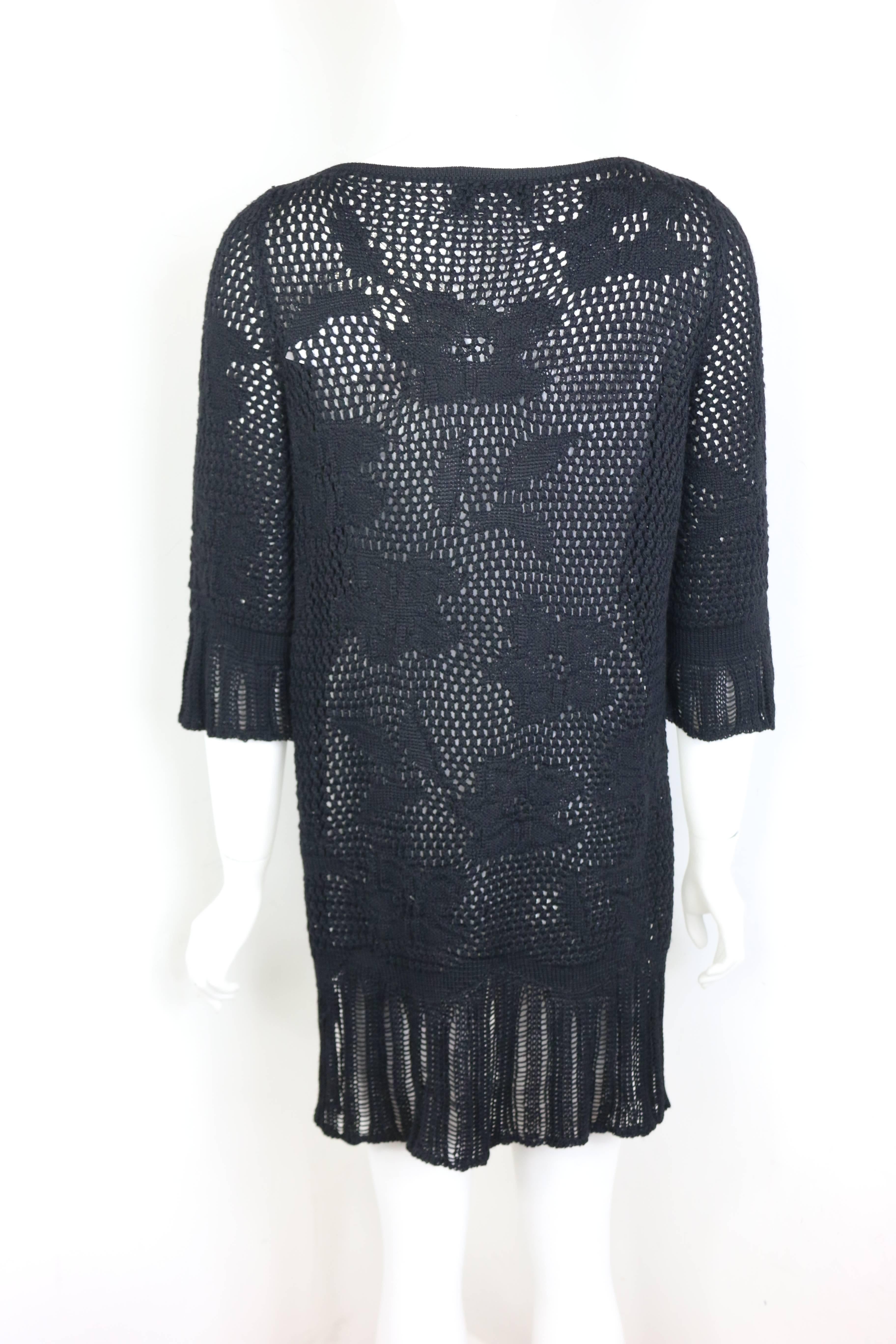 Gianni Versace Black Knitted Wool Side Silt Sweater  In Excellent Condition For Sale In Sheung Wan, HK