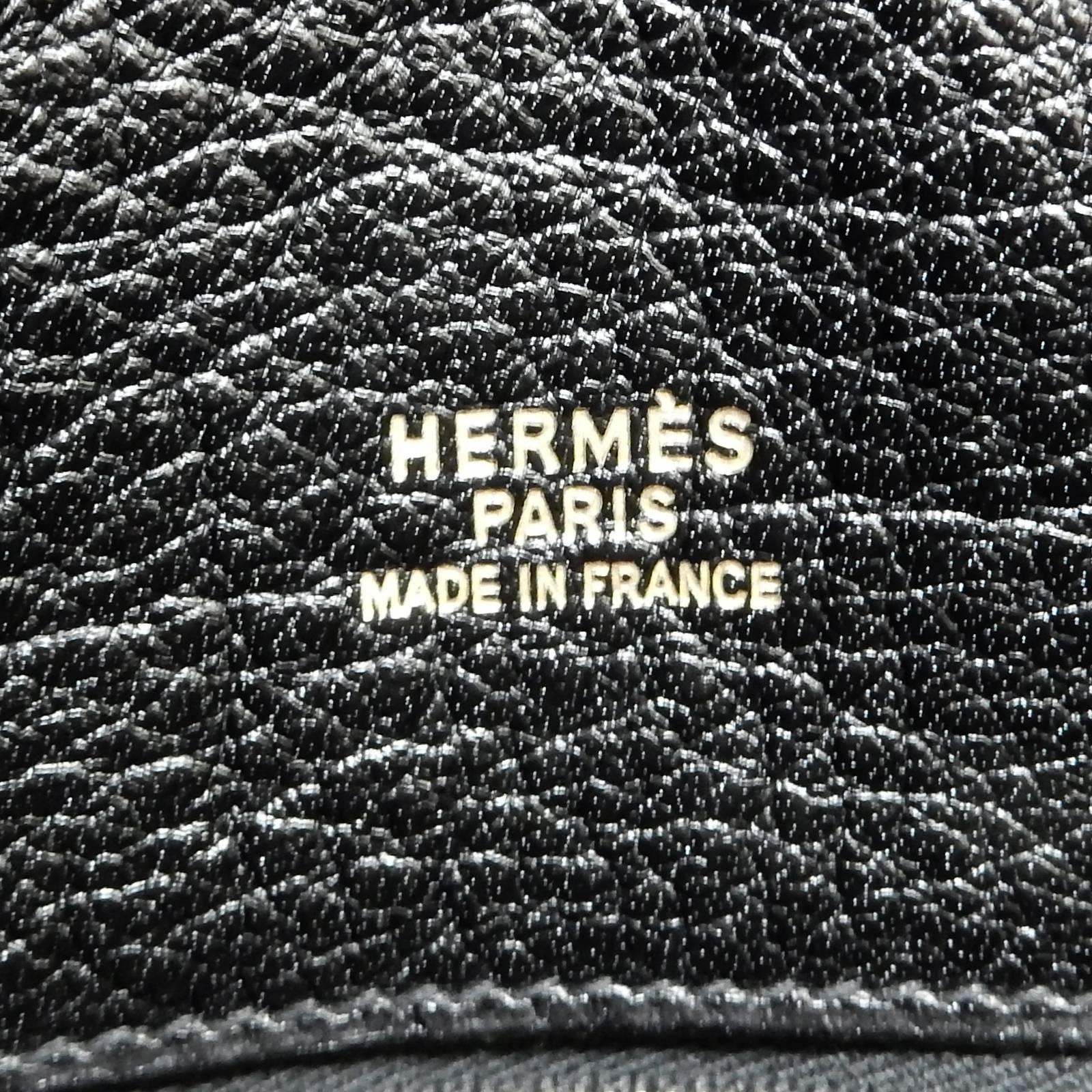 Hermes Black Calf Leather Tote Bag  4