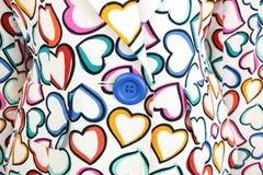 Yves Saint Laurent White Multi Colours "Hearts" Blazer