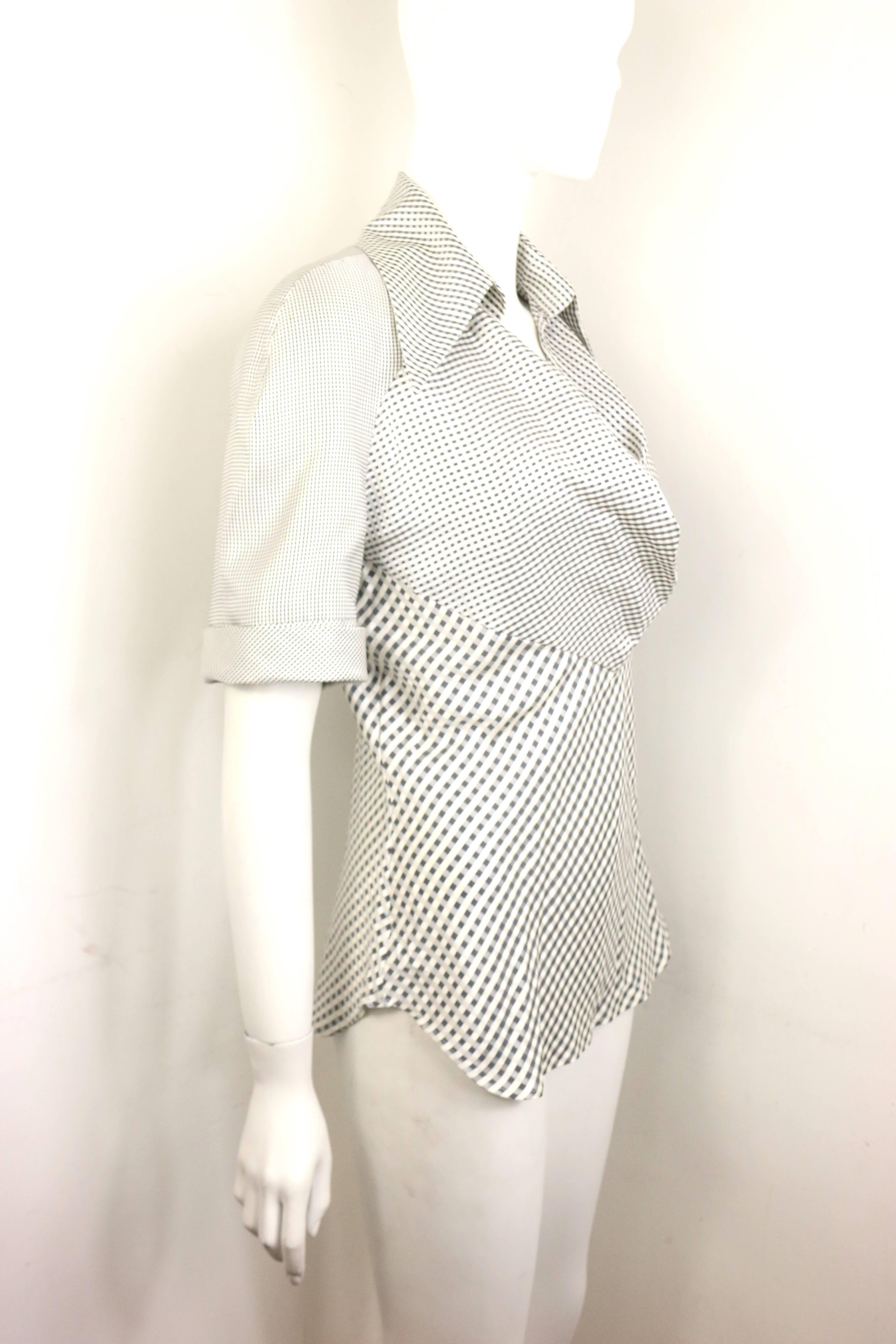 white silk collared blouse