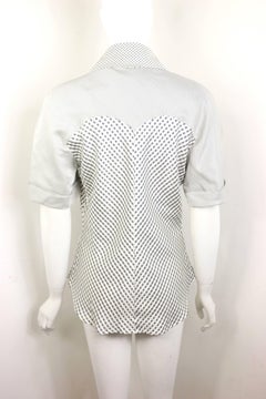 Givenchy Couture by Alexander McQueen Black and White Silk Check Collar Blouse