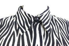 Gianni Versace Couture Black and White Wool Zebra Pattern Shirt