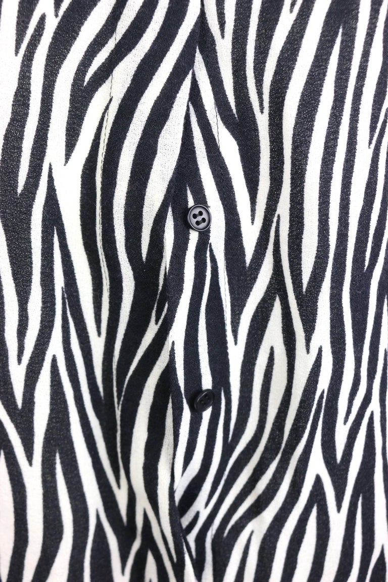Gianni Versace Couture Black and White Wool Zebra Pattern Shirt For ...