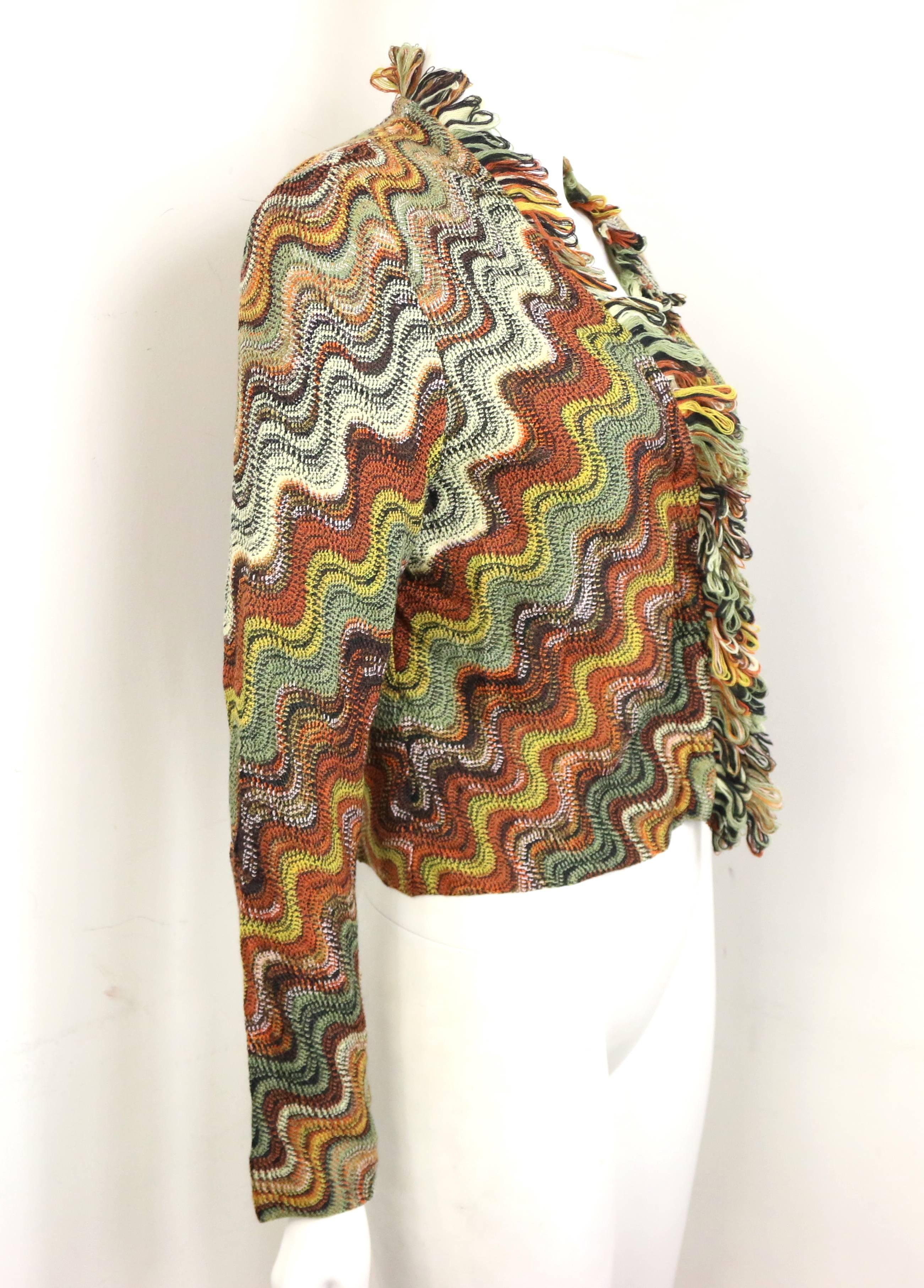 Women's Missoni Wool Multi Colours Signature Wave Pattern Cardigan Jacket