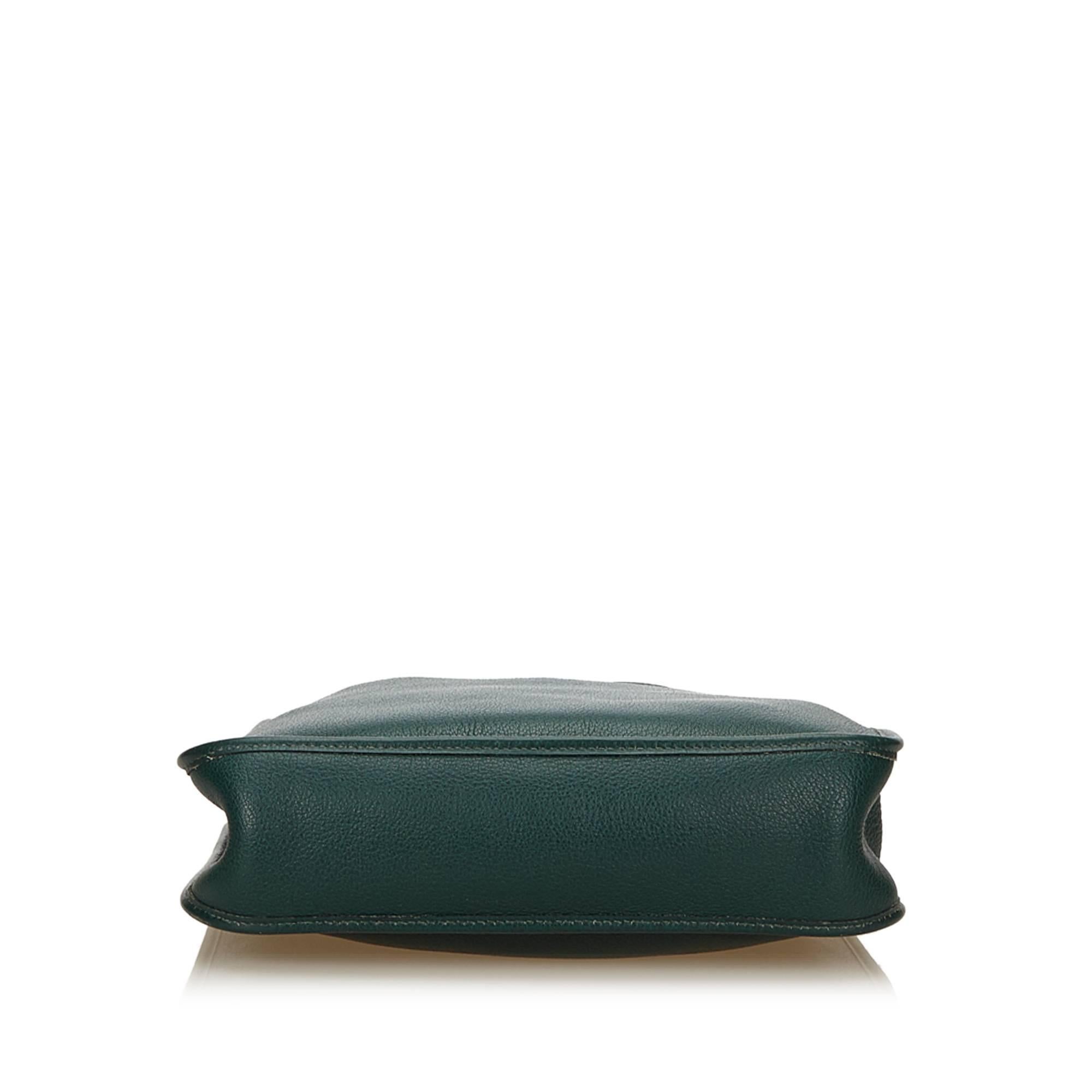 Women's or Men's Hermes Green Leather Vespa PM Shoulder Bag
