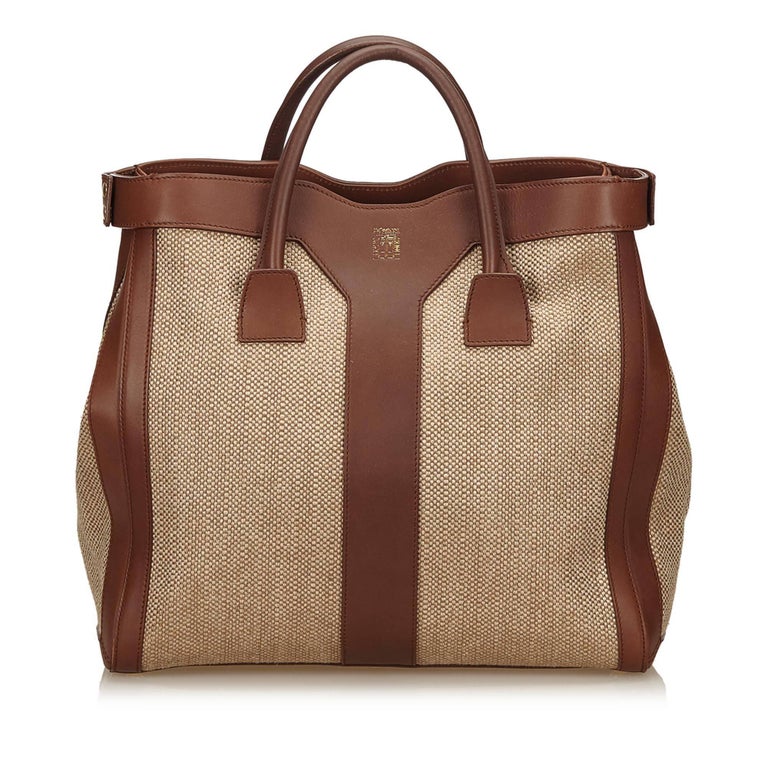 YSL Brown and Beige Woven and Linen Y Tote Bag at 1stDibs | ysl woven ...
