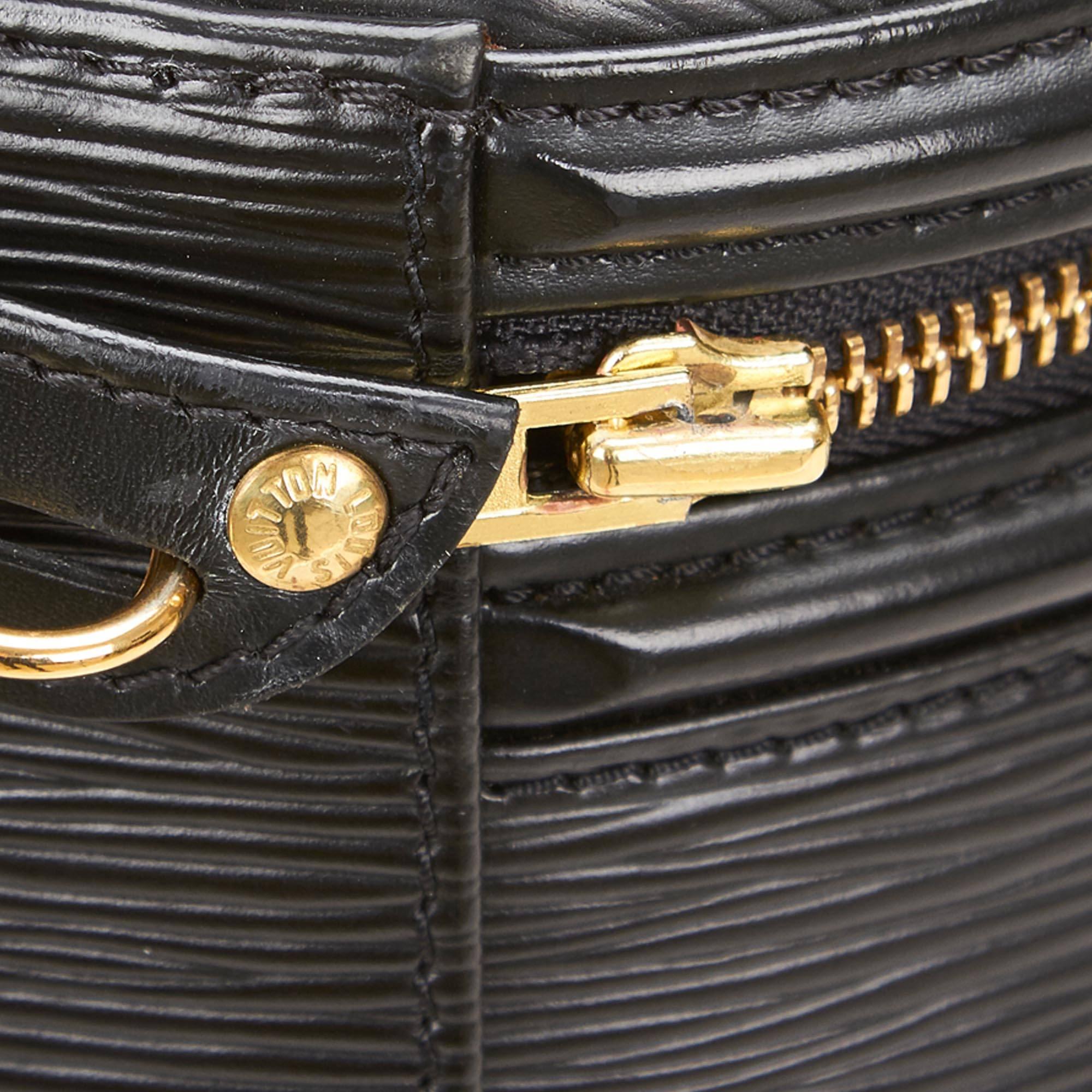 Black Louis Vuitton Epi Leather Cannes Round Vanity Bag
