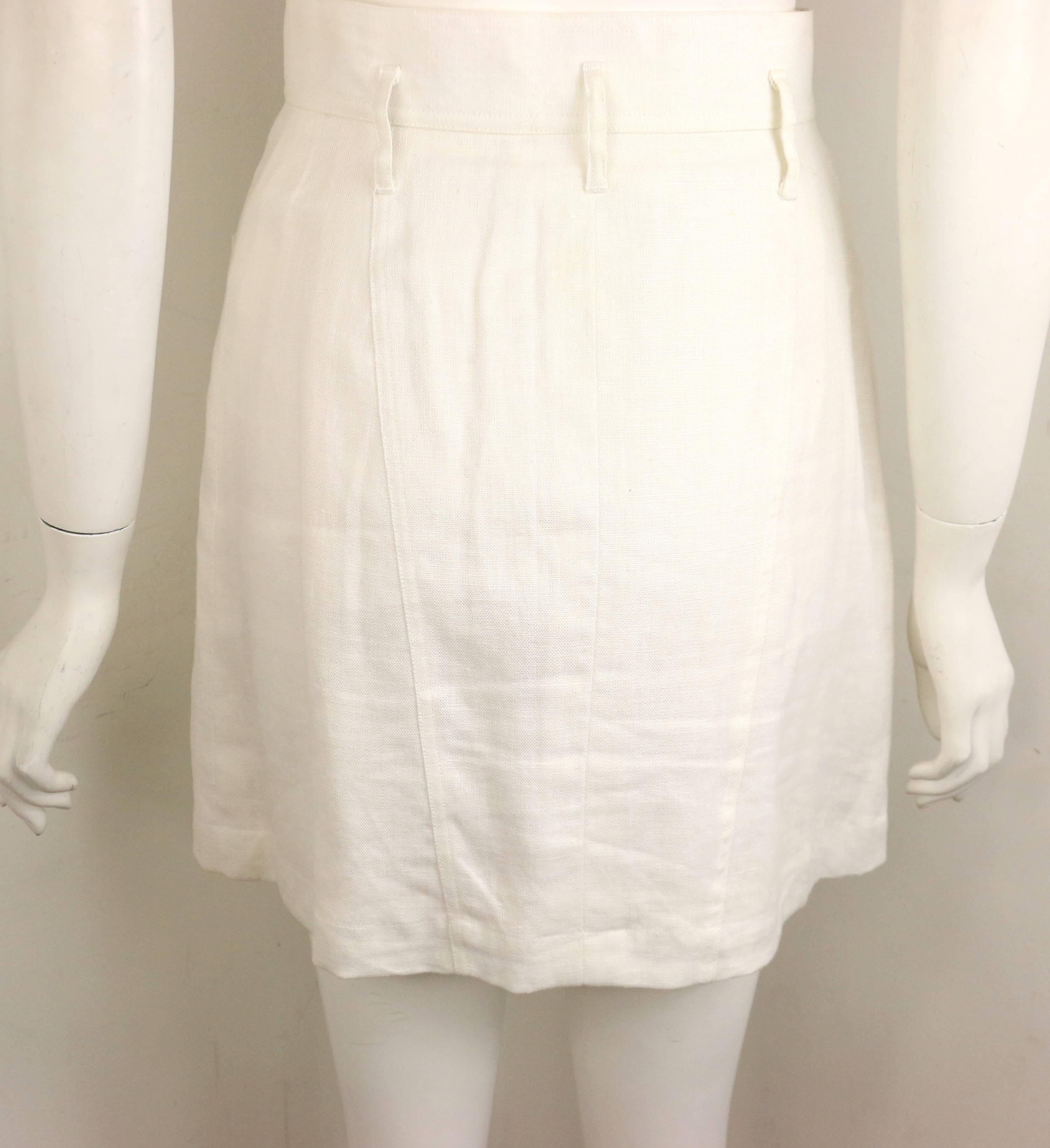 Chanel Classic White Linen Skirt  1