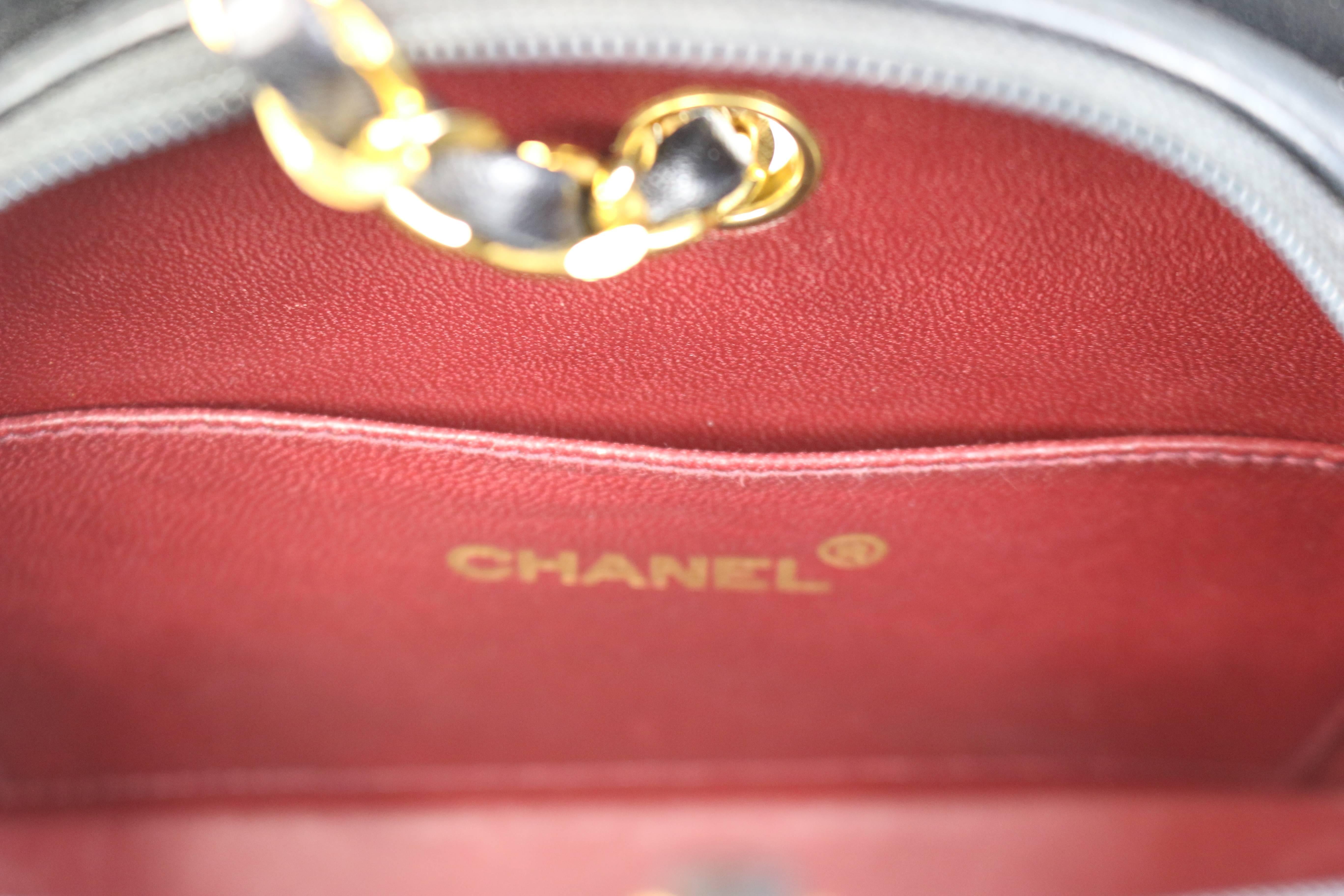 Women's Chanel Black Half Round Lambskin Quilted Shoulder Bag