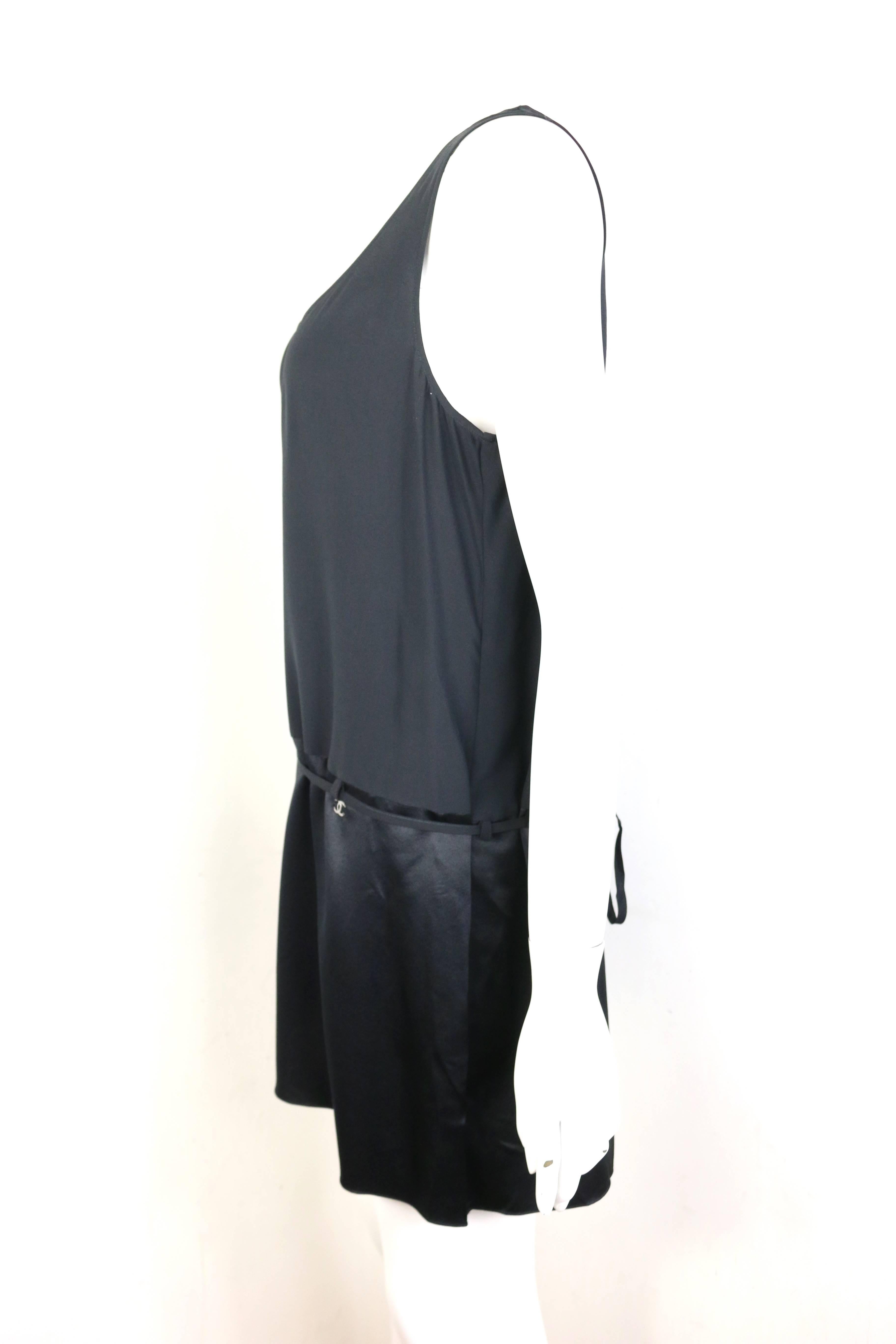 Chanel Black Silk Sleeveless Round Neck Tunic  In Excellent Condition For Sale In Sheung Wan, HK