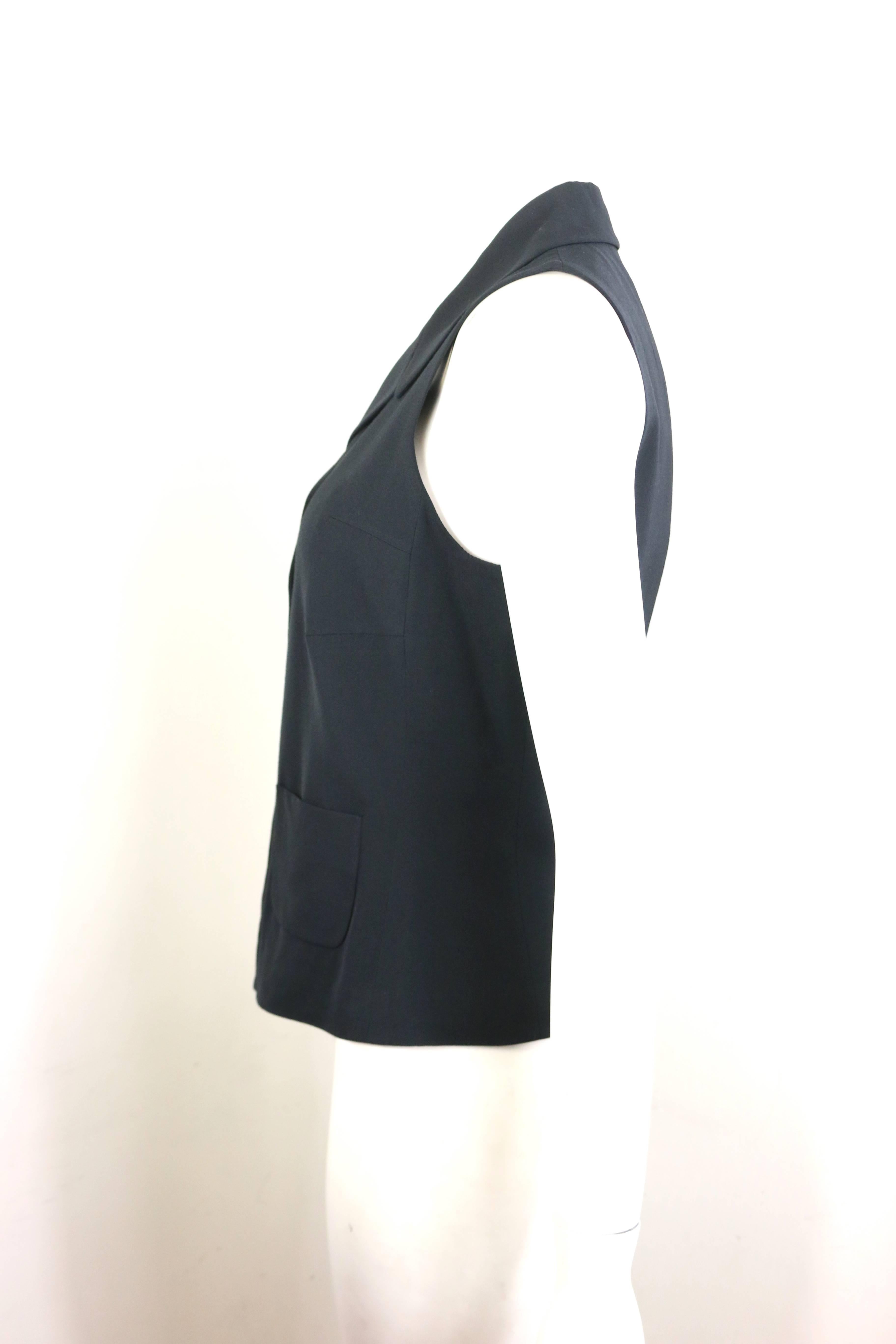 Jil Sander Black Viscose and Wool Notch Lapel Vest In Excellent Condition In Sheung Wan, HK