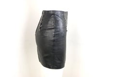 Gianni Versace Gonna a tubino "Medusa" in pelle di agnello nera