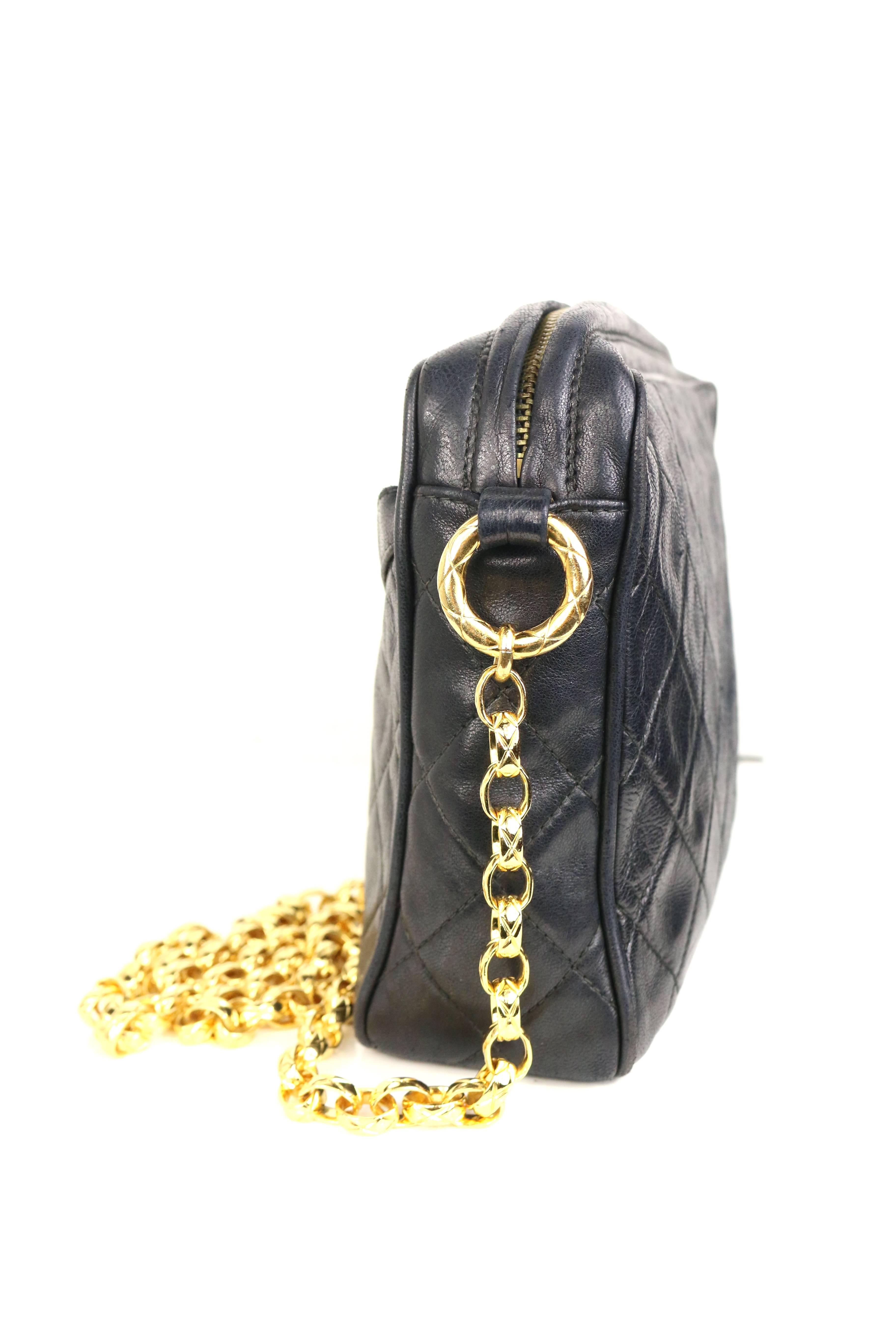 Chanel Black Quilted Lambskin Tassel with Gold Toned Chain Shoulder Bag  2