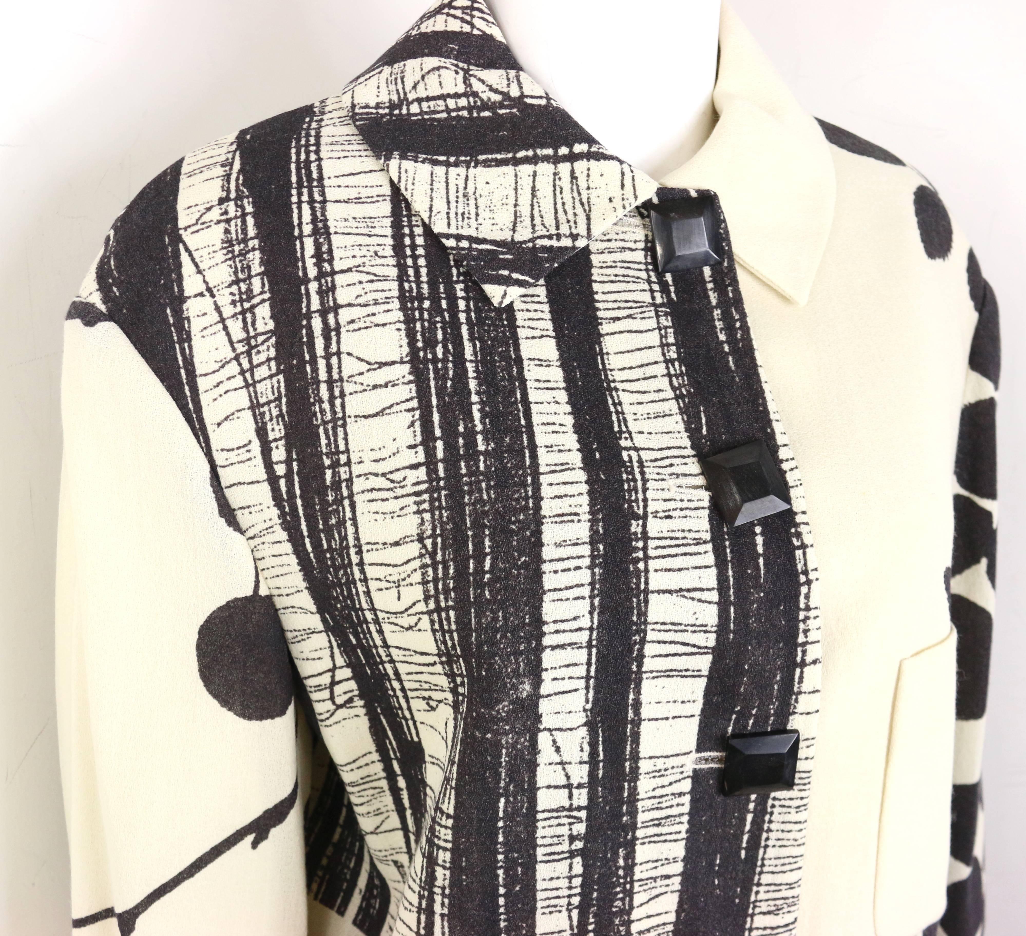 Moschino Couture White Organic Wool Fabric Jacket  In Excellent Condition For Sale In Sheung Wan, HK