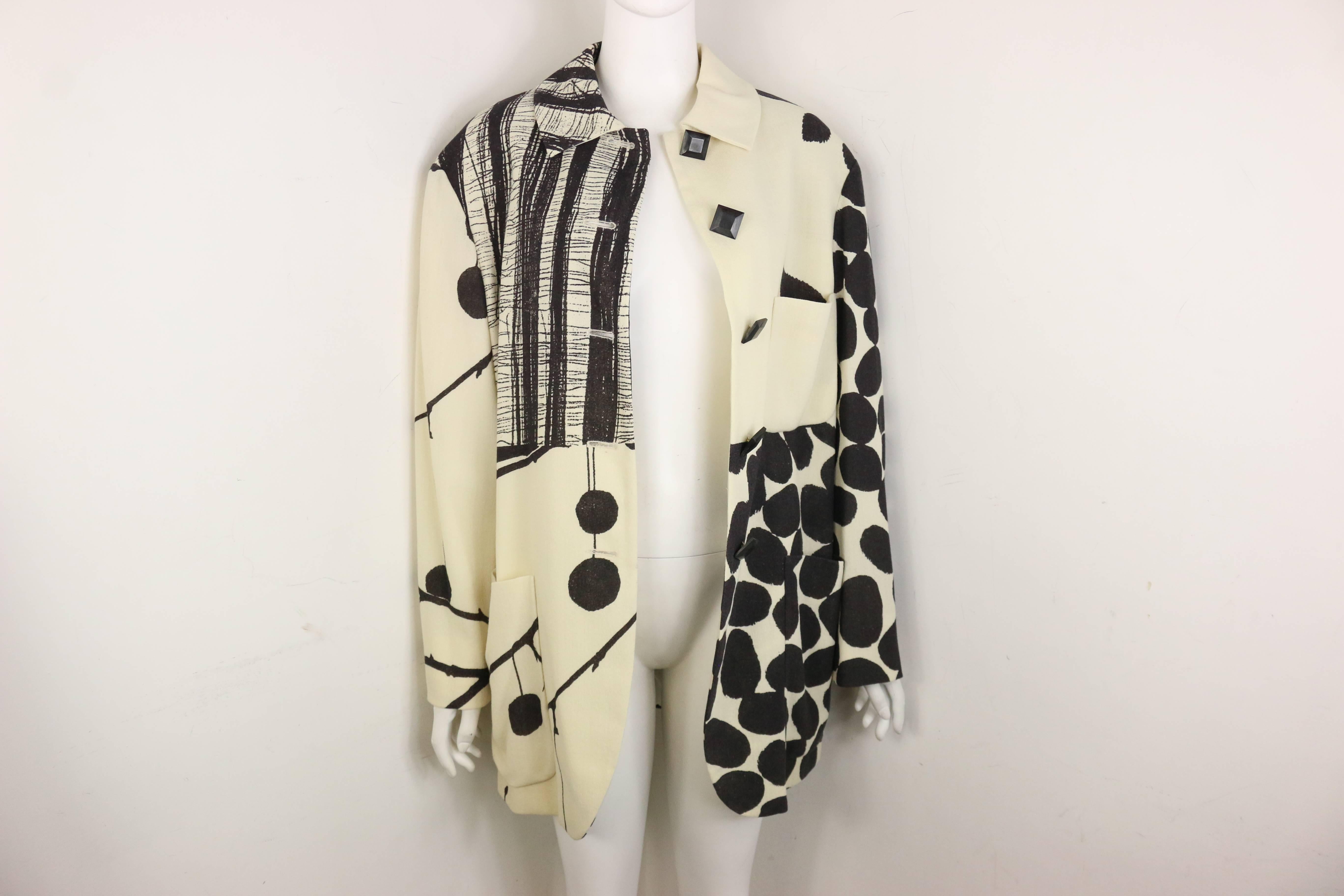 Moschino Couture White Organic Wool Fabric Jacket For Sale 2