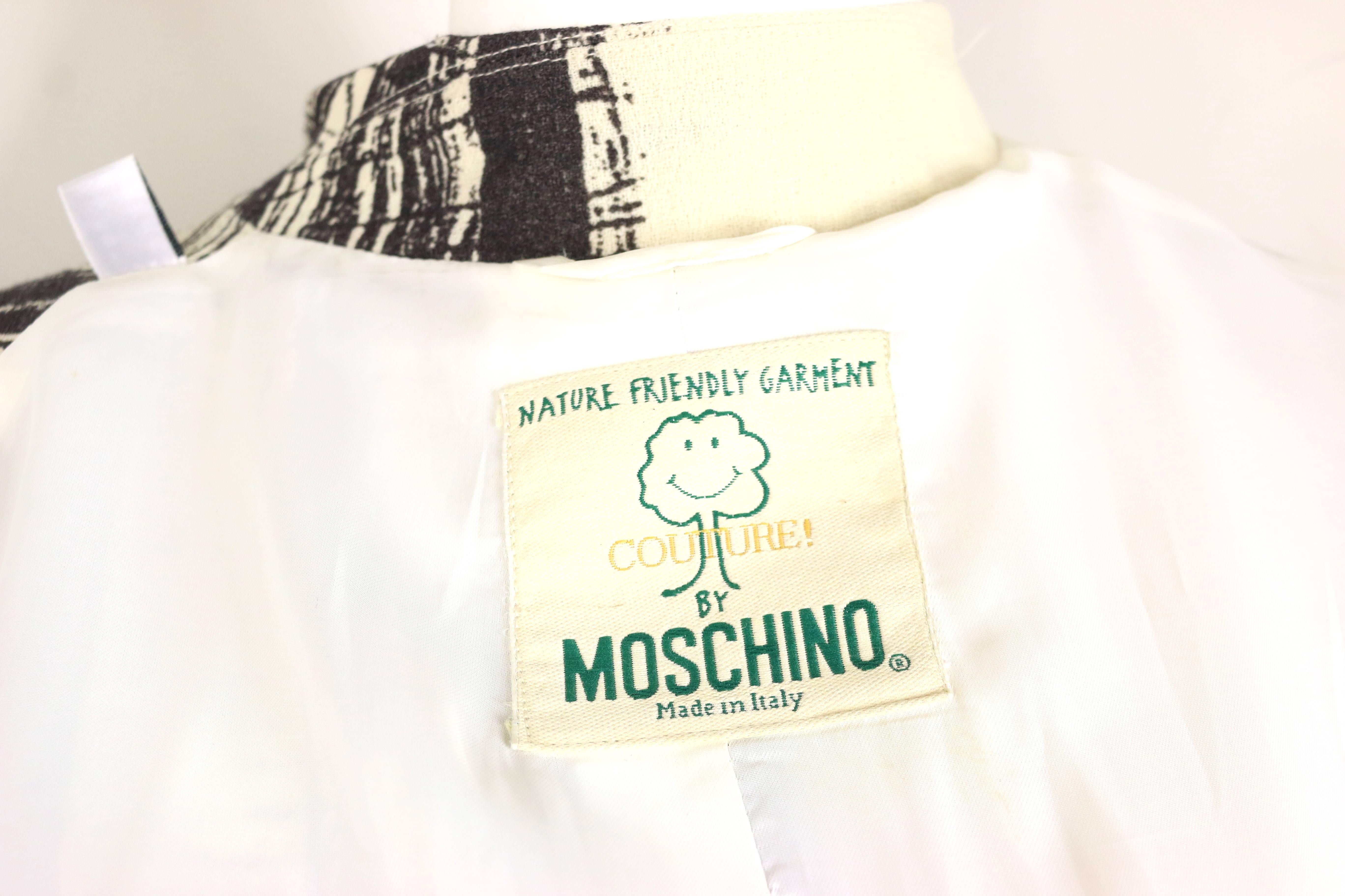 Moschino Couture White Organic Wool Fabric Jacket  For Sale 3