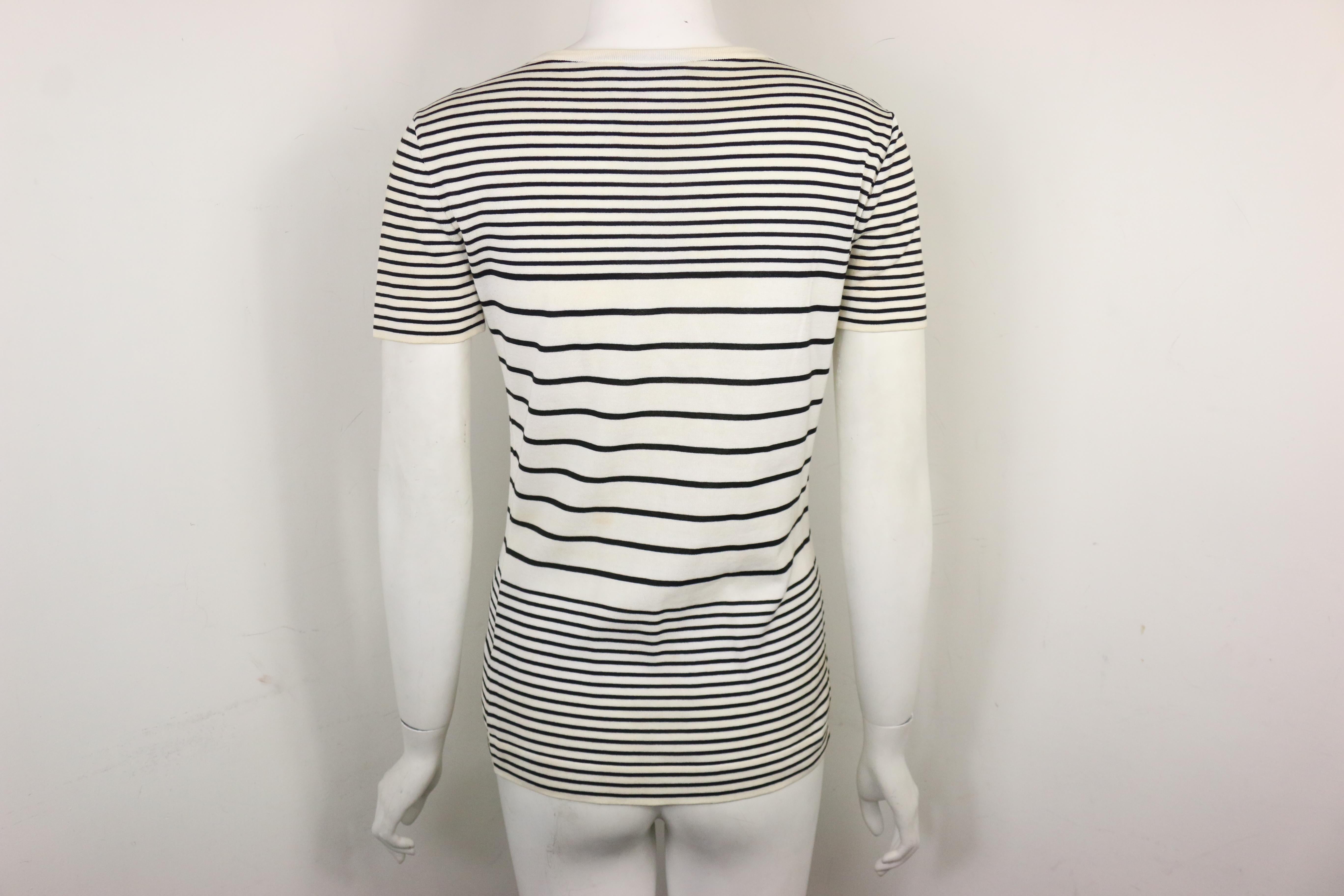 Chanel Cotton Black and White Stripe 