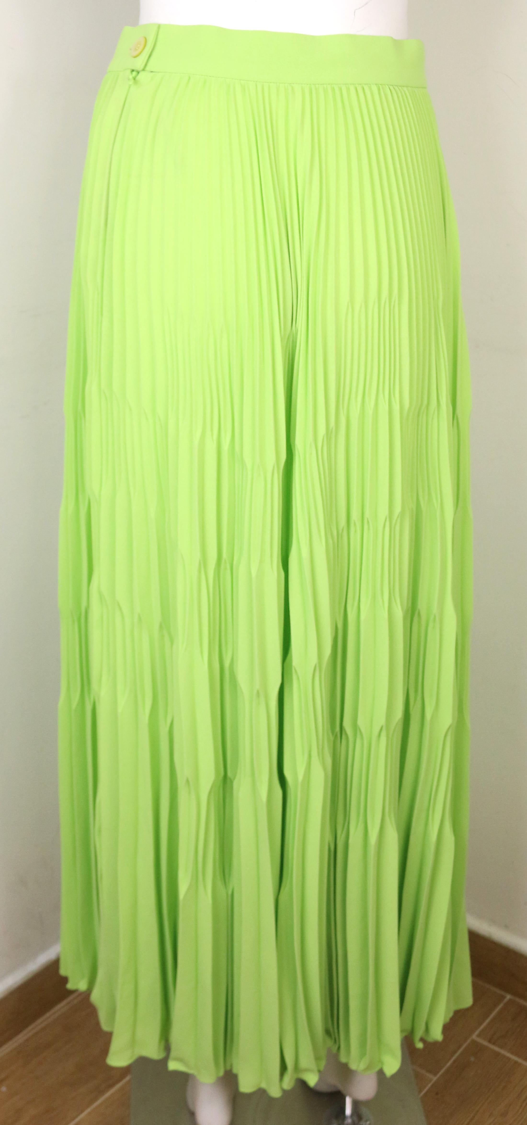green polyester skirt