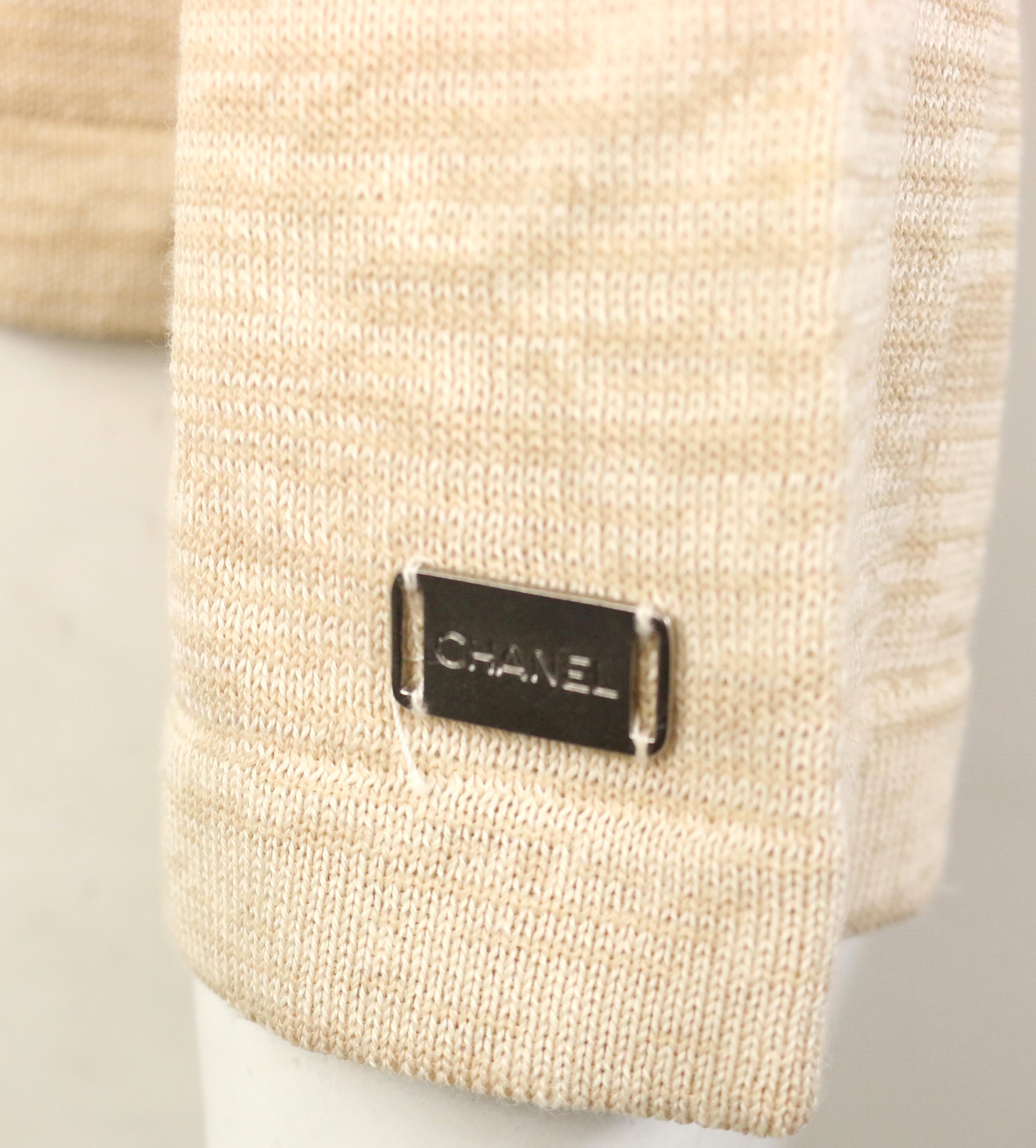 Women's Chanel Beige Cotton and Rayon Cardigan For Sale