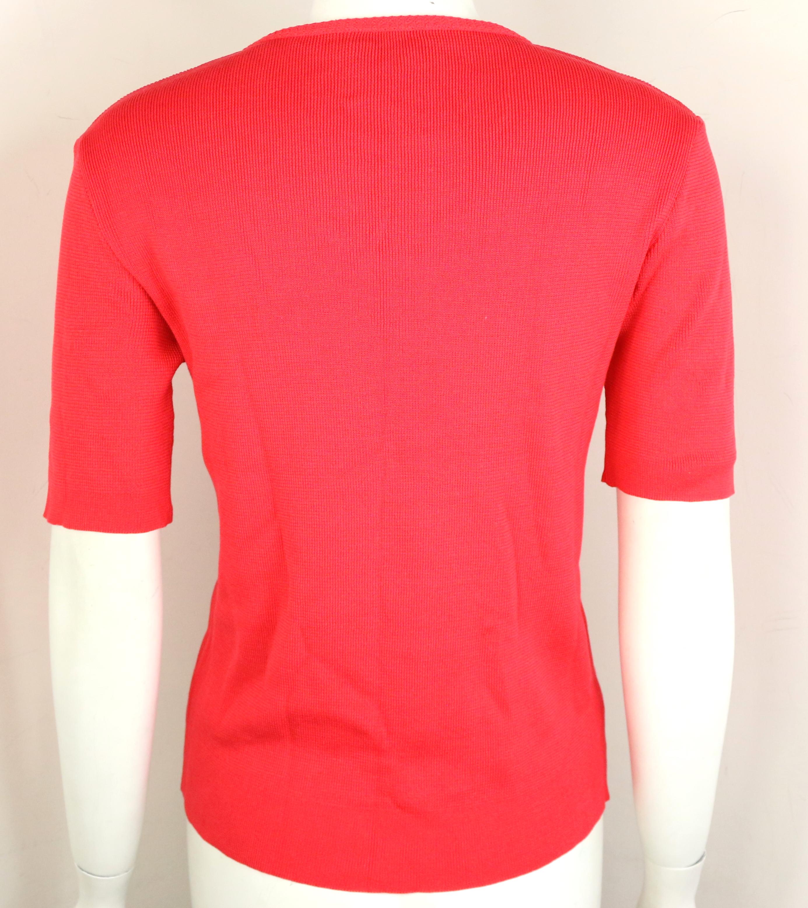 Women's Chanel Red Knitted Cotton Top For Sale