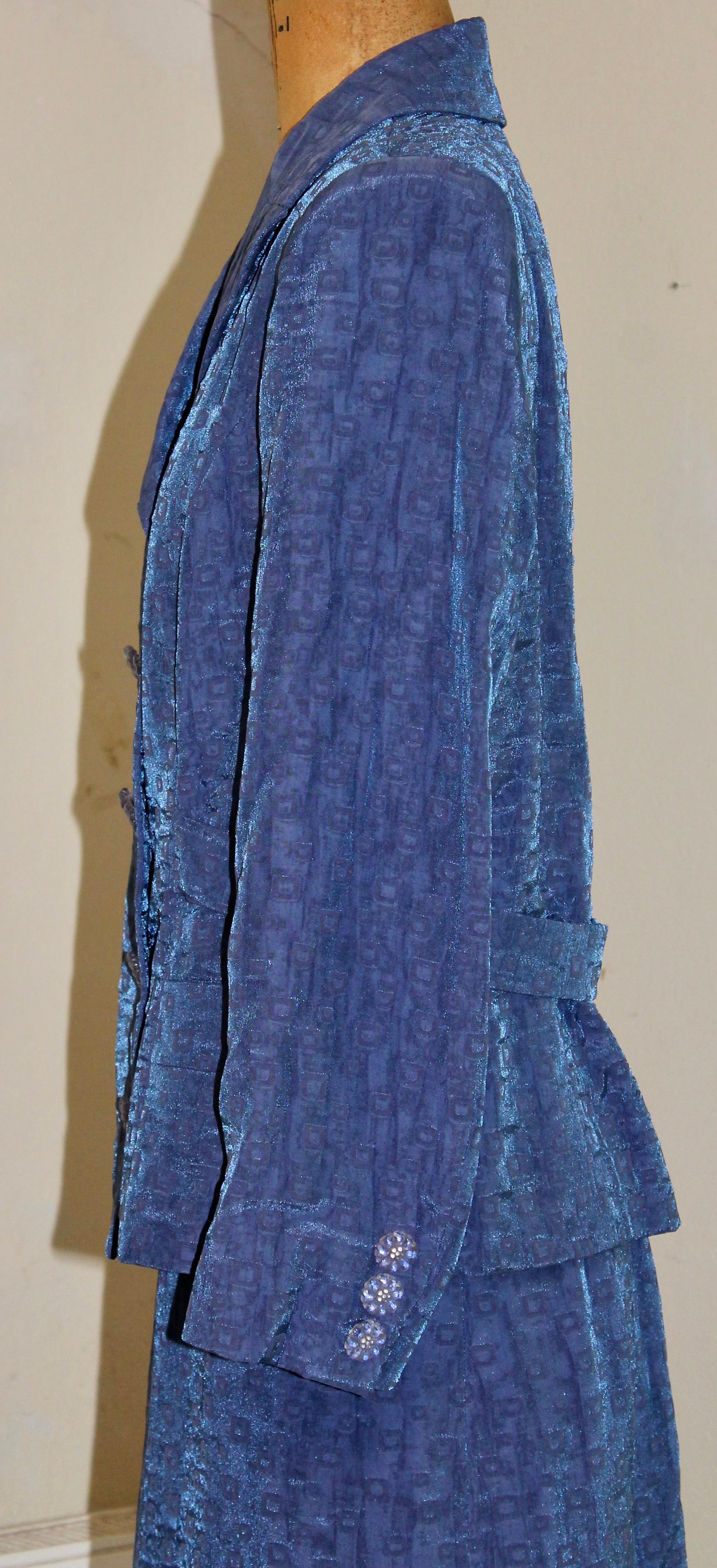 Christian Lacroix Paris Traje Falda Azul en venta 4