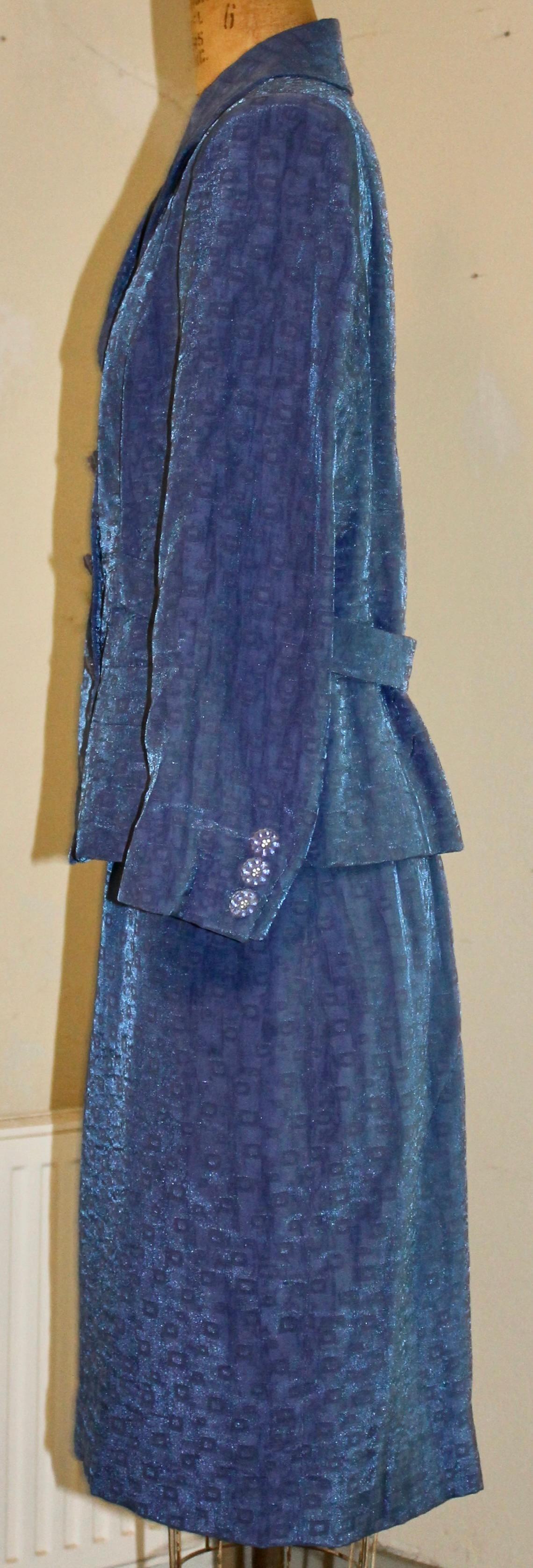 Christian Lacroix Paris Traje Falda Azul en venta 5