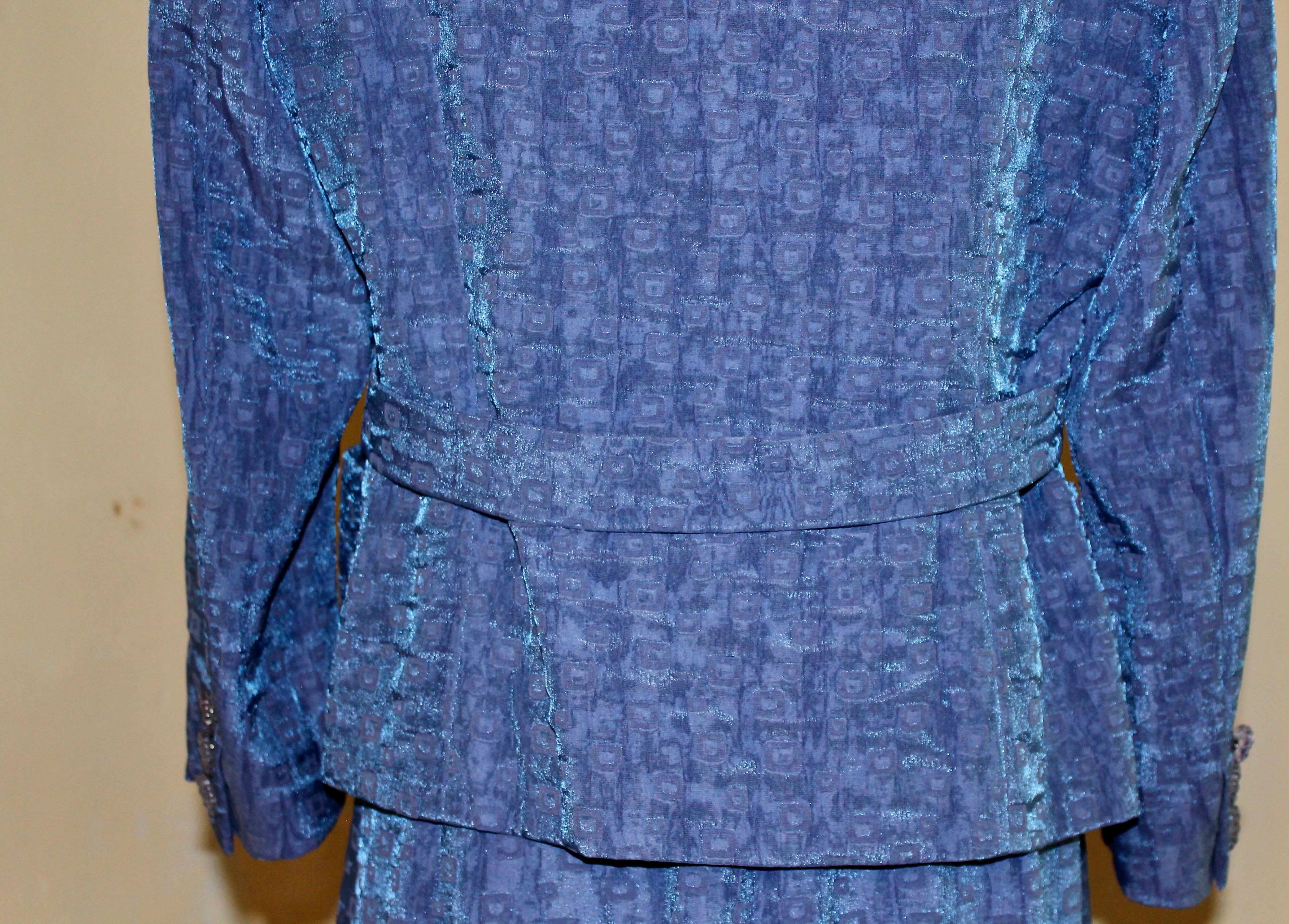 Christian Lacroix Paris Traje Falda Azul en venta 6