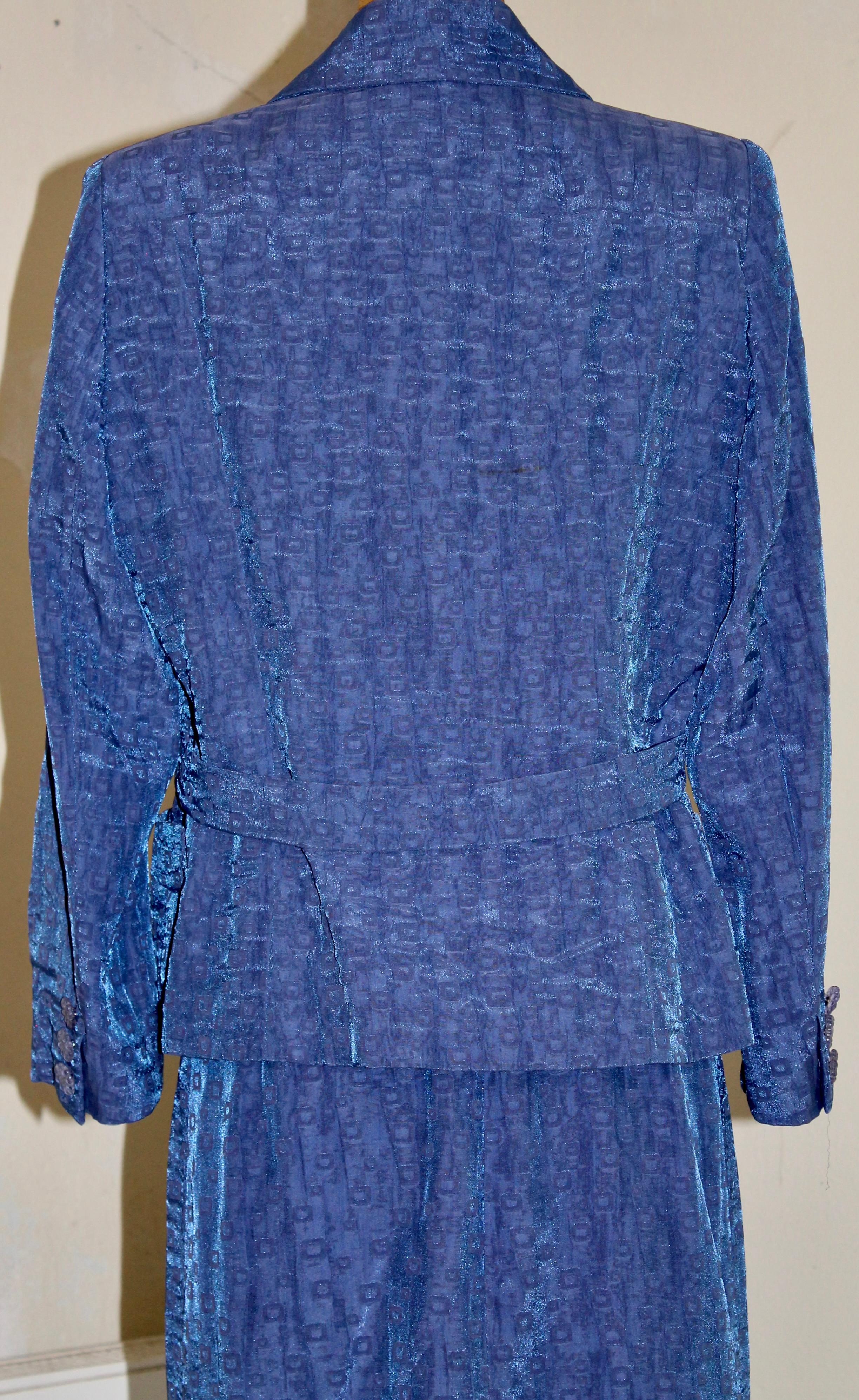 Christian Lacroix Paris Traje Falda Azul en venta 8