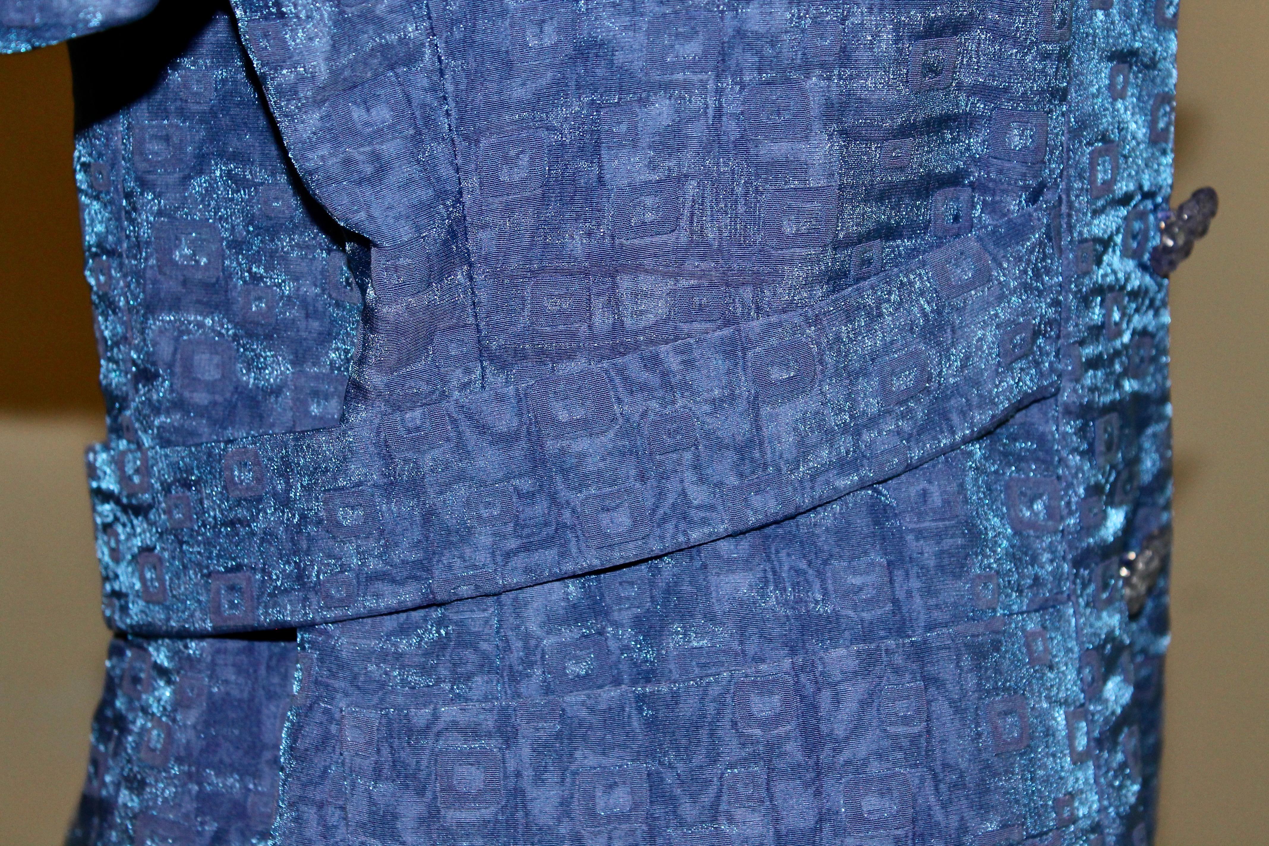 Christian Lacroix Paris Traje Falda Azul en venta 9