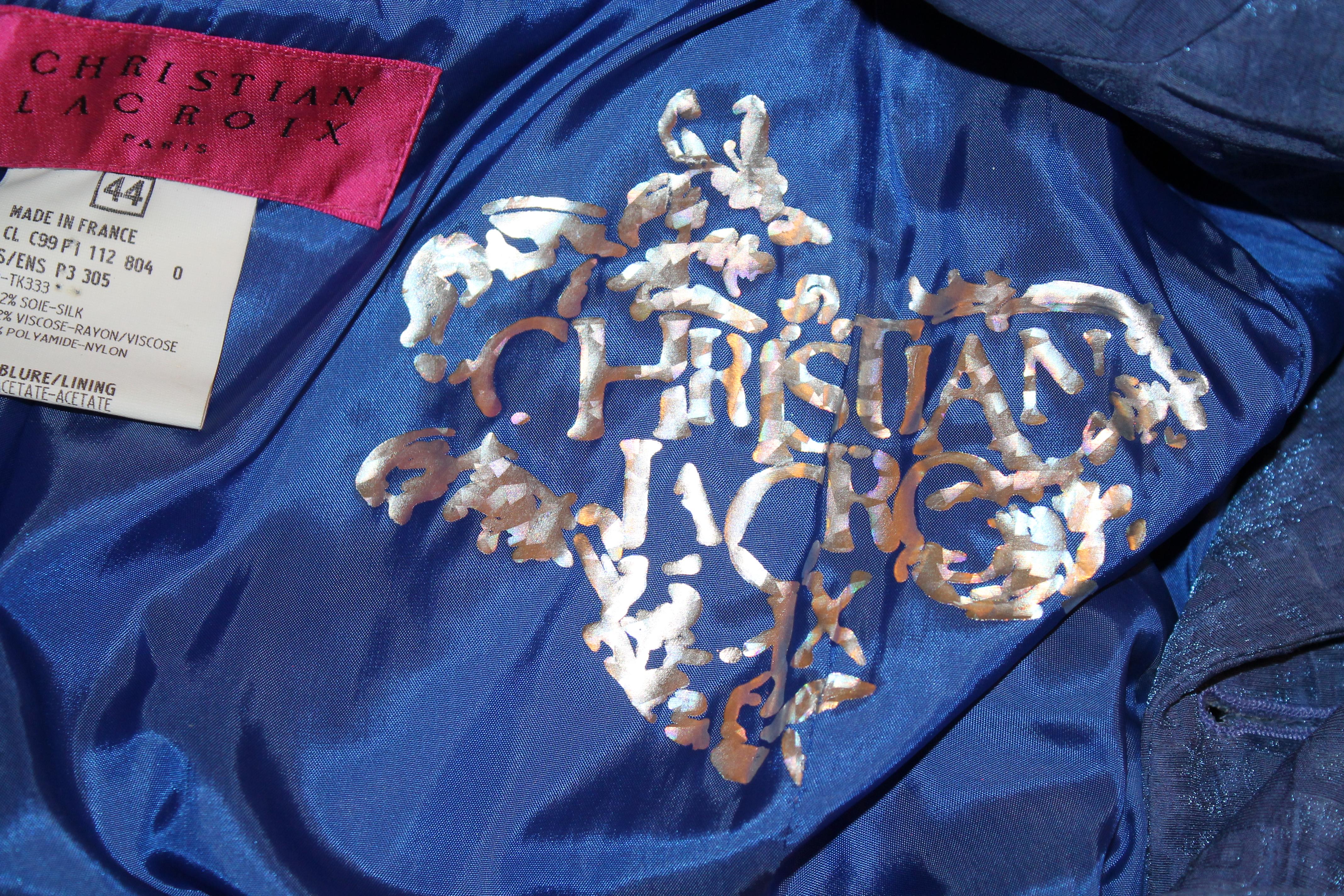 Christian Lacroix Paris Traje Falda Azul en venta 12