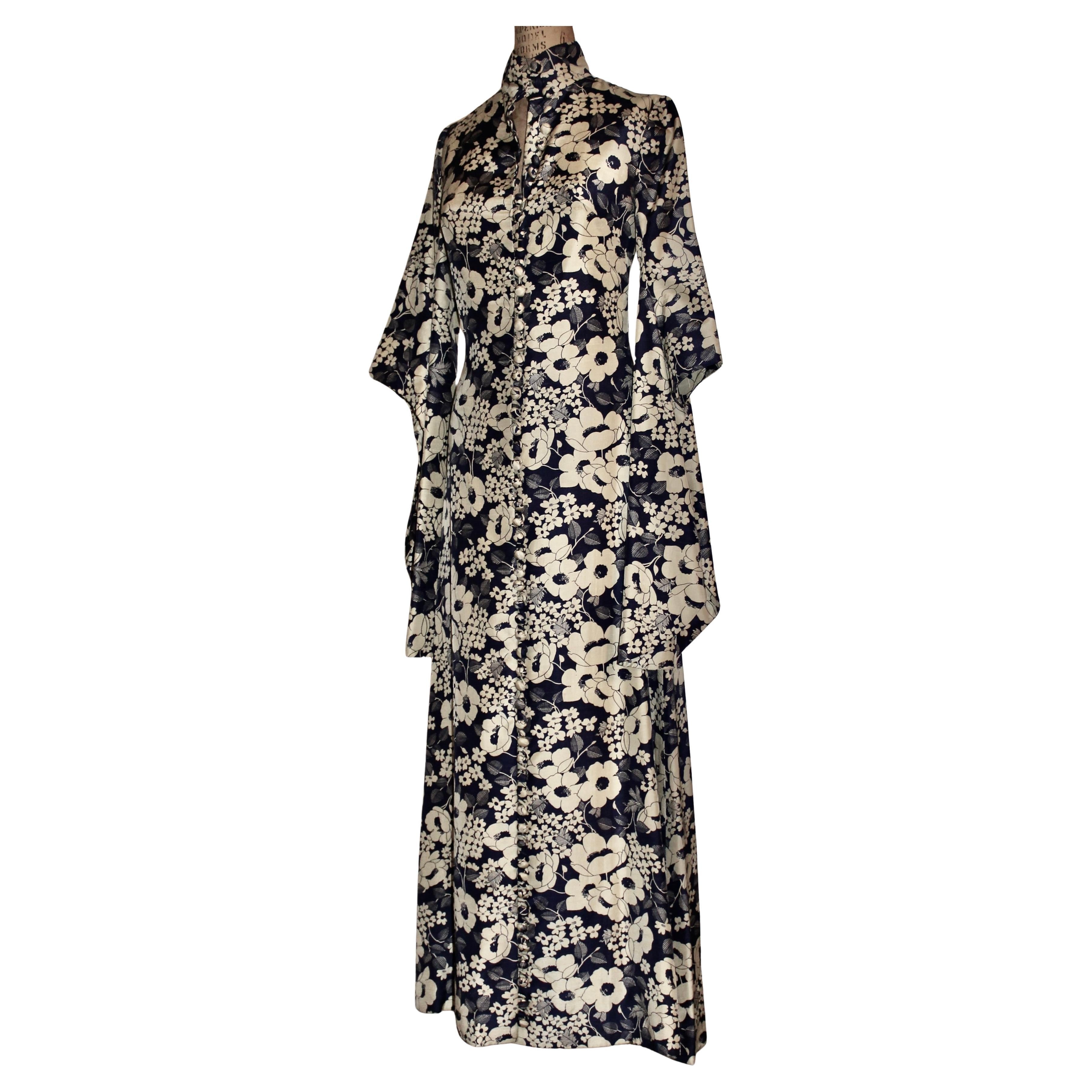 AnnaCat Vestido de seda japonés de los años 60