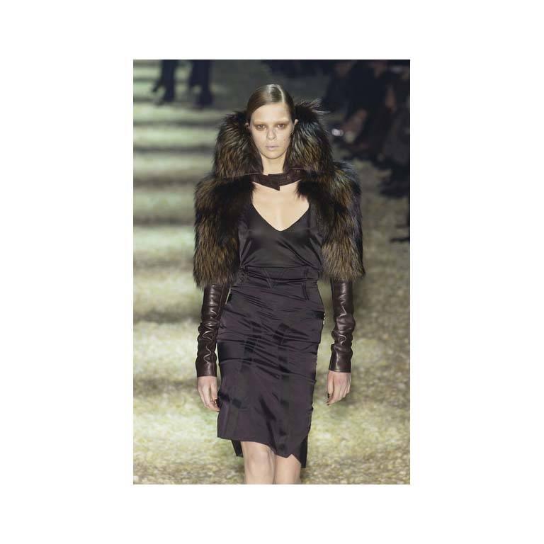 Iconic Tom Ford Gucci FW 2003 Collection Black Silk Runway Skirt & Matching Top! 1