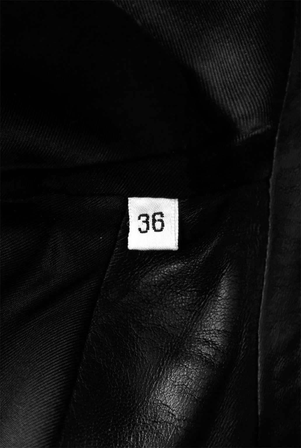 Rare & Iconic Tom Ford YSL Rive Gauche FW2003 Black Ruffled Leather Runway Coat! 5