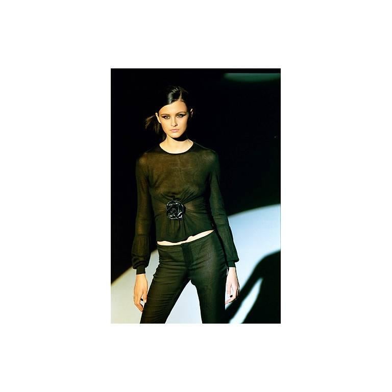 Free Shipping: Tom Ford Gucci FW1999 Runway Silk Sweater & Ruched Velvet Pants! In Good Condition In Melbourne, AU
