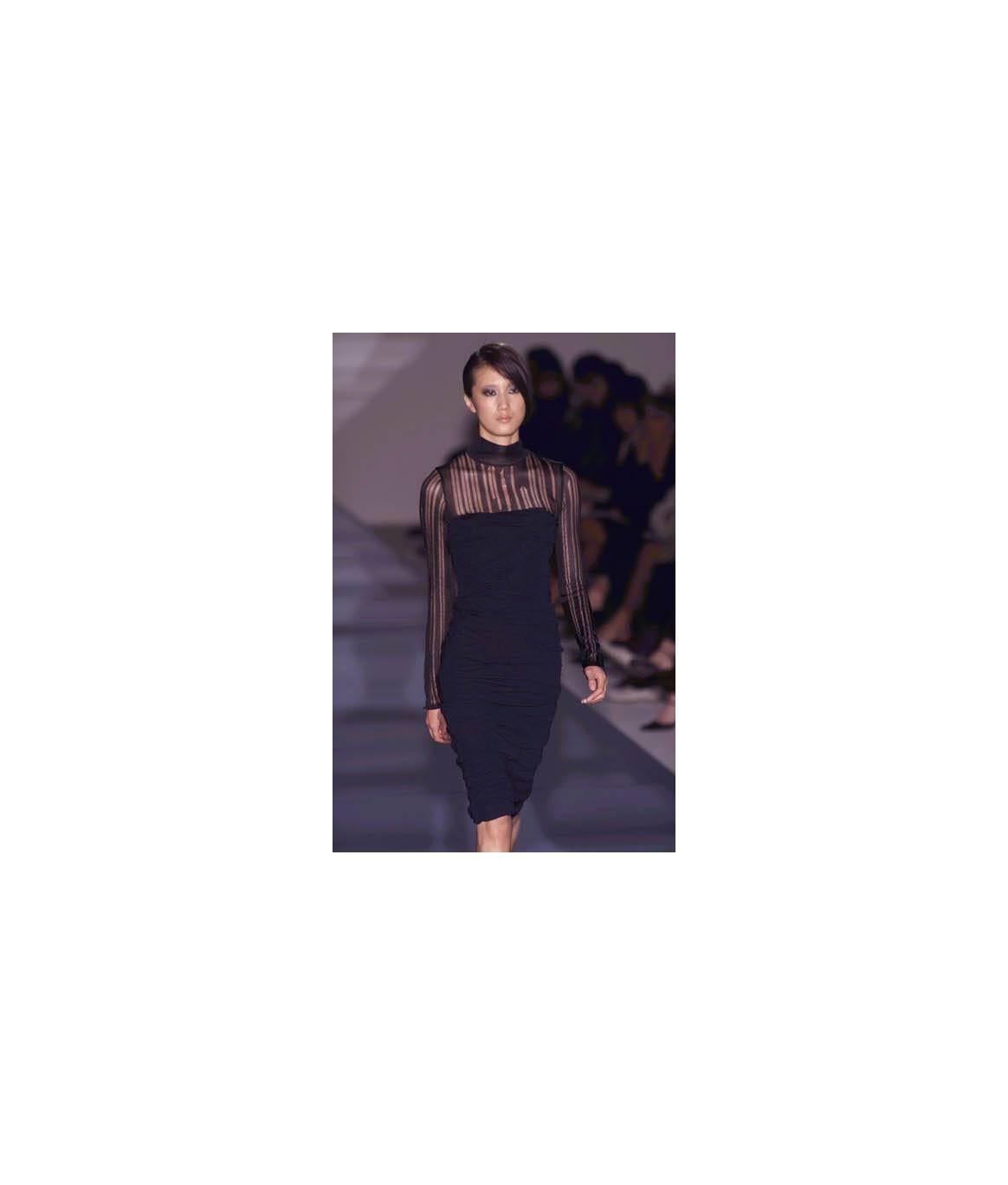 Women's Amazing Black Ruched Silk Dress From Tom Ford Gucci SS 2001 Runway Collection!